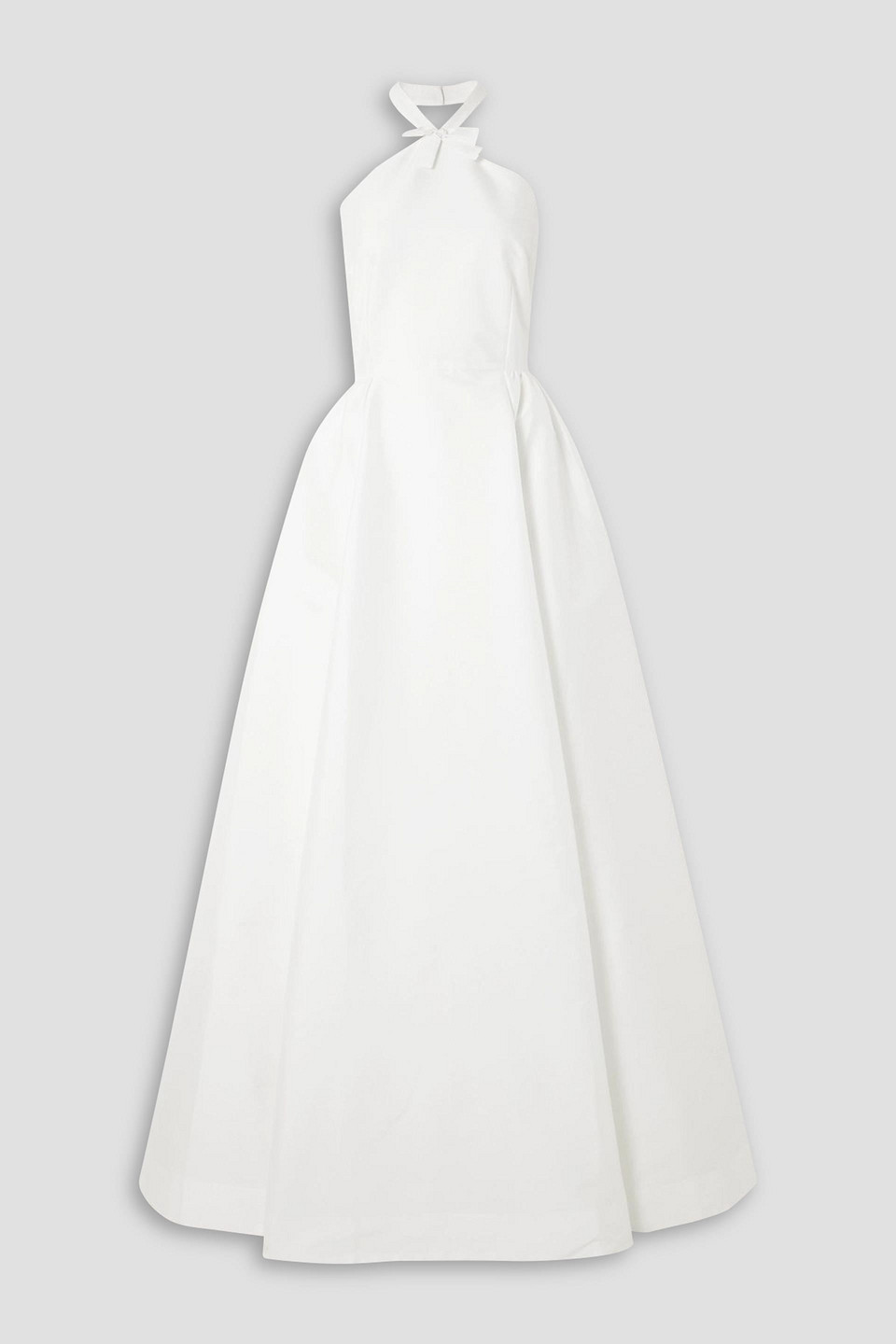 Bernadette Jones Taffeta Halterneck Gown In White