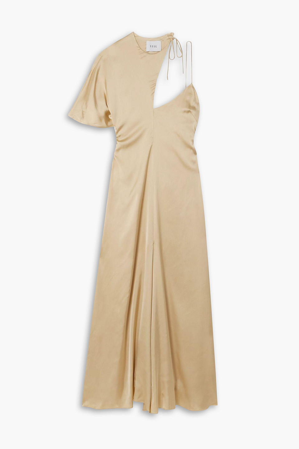 Esse Studios Cutout Satin Maxi Dress In Neutral