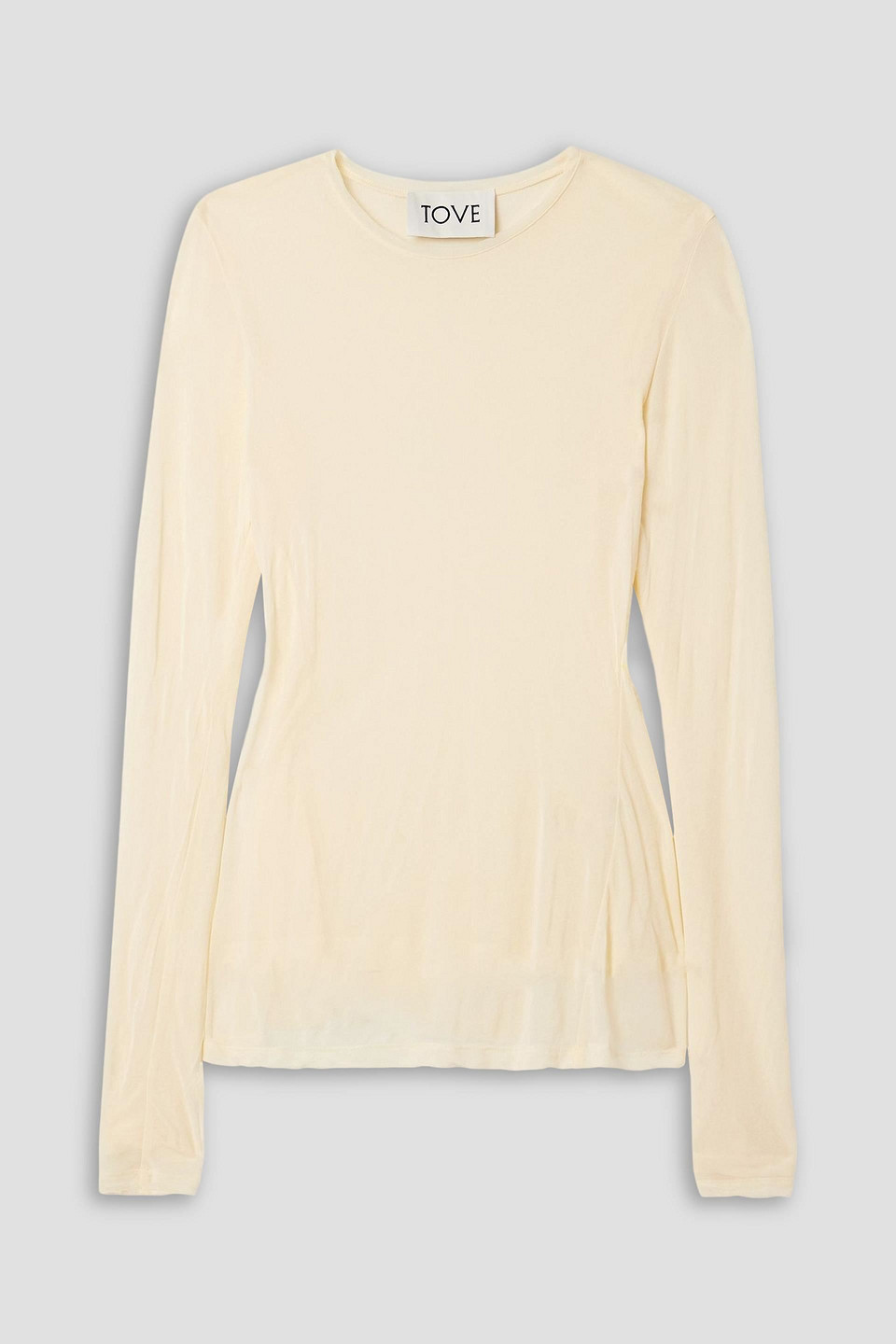 tove - rosalie gathered jersey top - white - fr 36