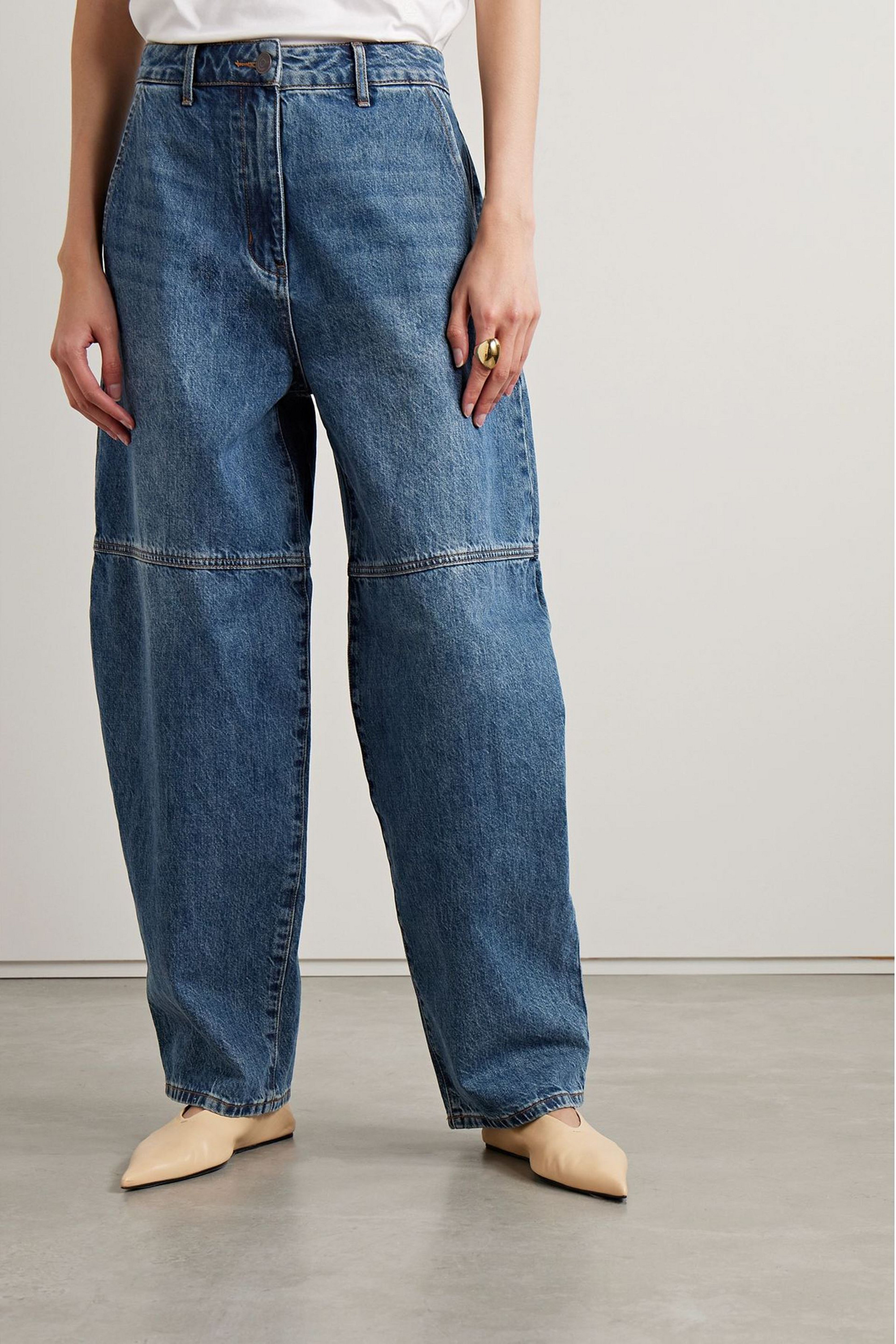 CO High-rise barrel-leg jeans