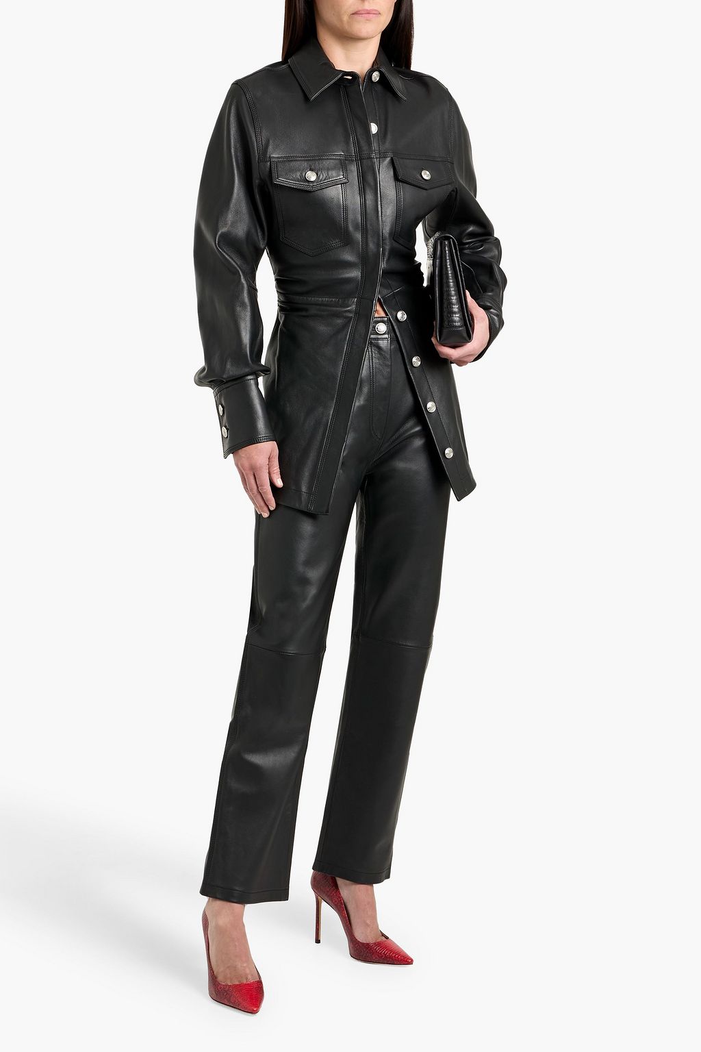 SPORTMAX Velo leather straight-leg pants | THE OUTNET