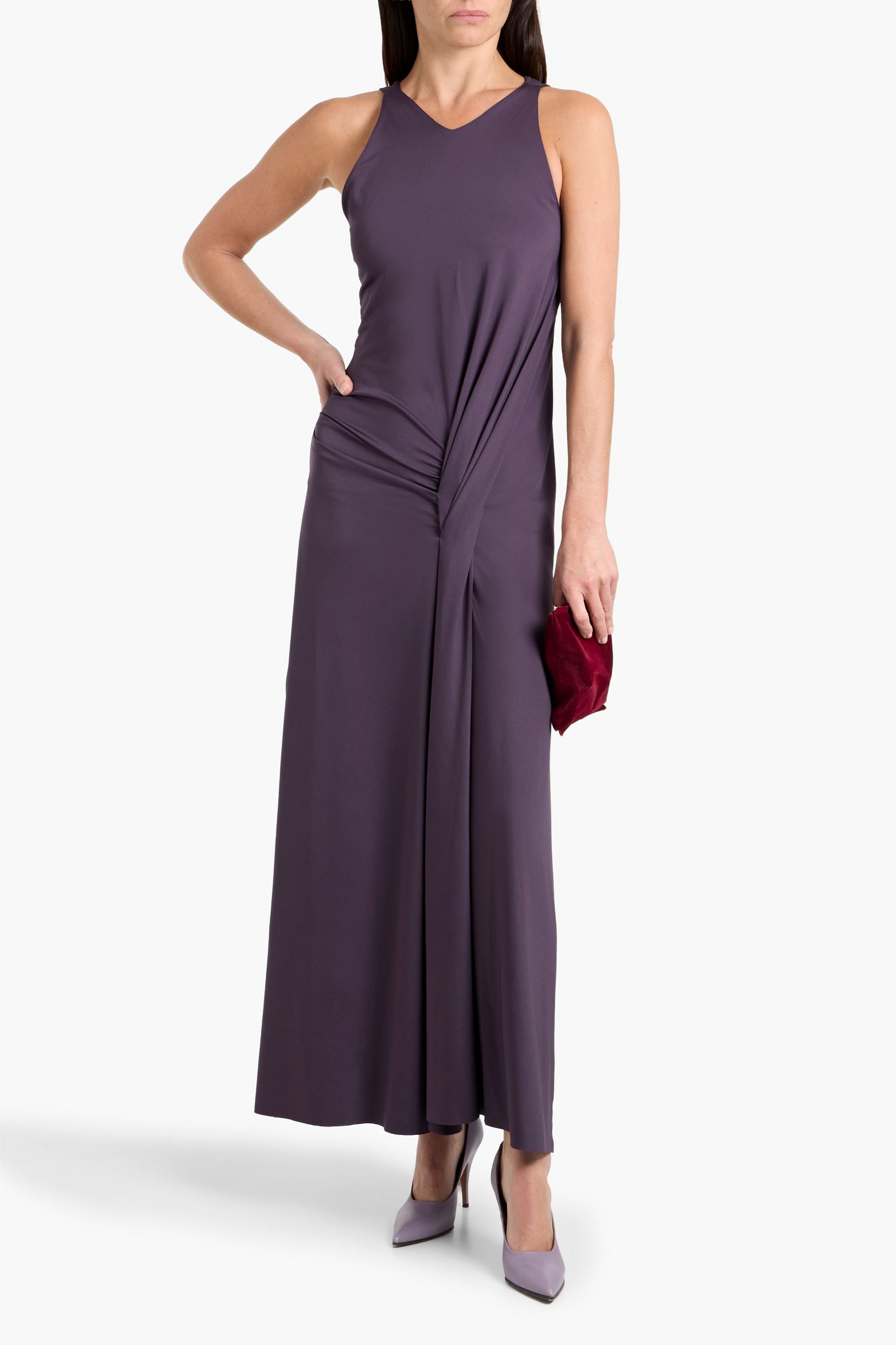 Victoria Beckham Asymmetric stretch-jersey maxi dress