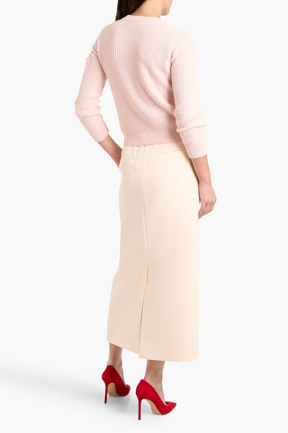  Victoria Beckham - Pullover Aus Einer Gerippten Woll-kaschmirmischung - Orange - Xl 