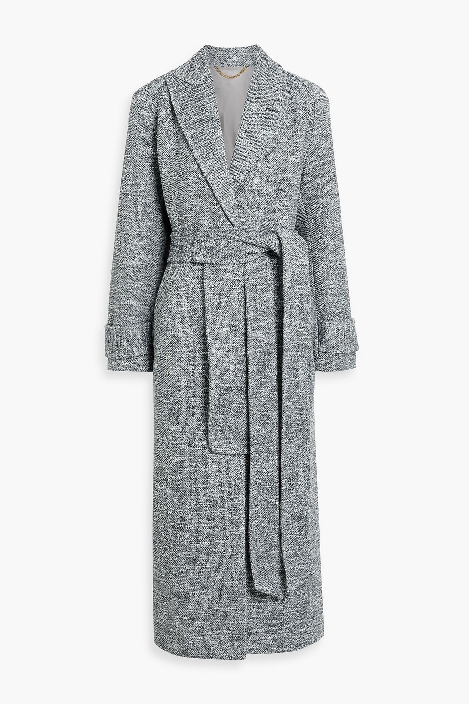 Victoria Beckham Tweed Coat In Gray