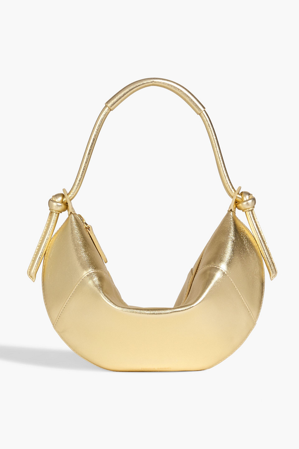 Mansur Gavriel Fortuna Metallic Leather Shoulder Bag In Gold