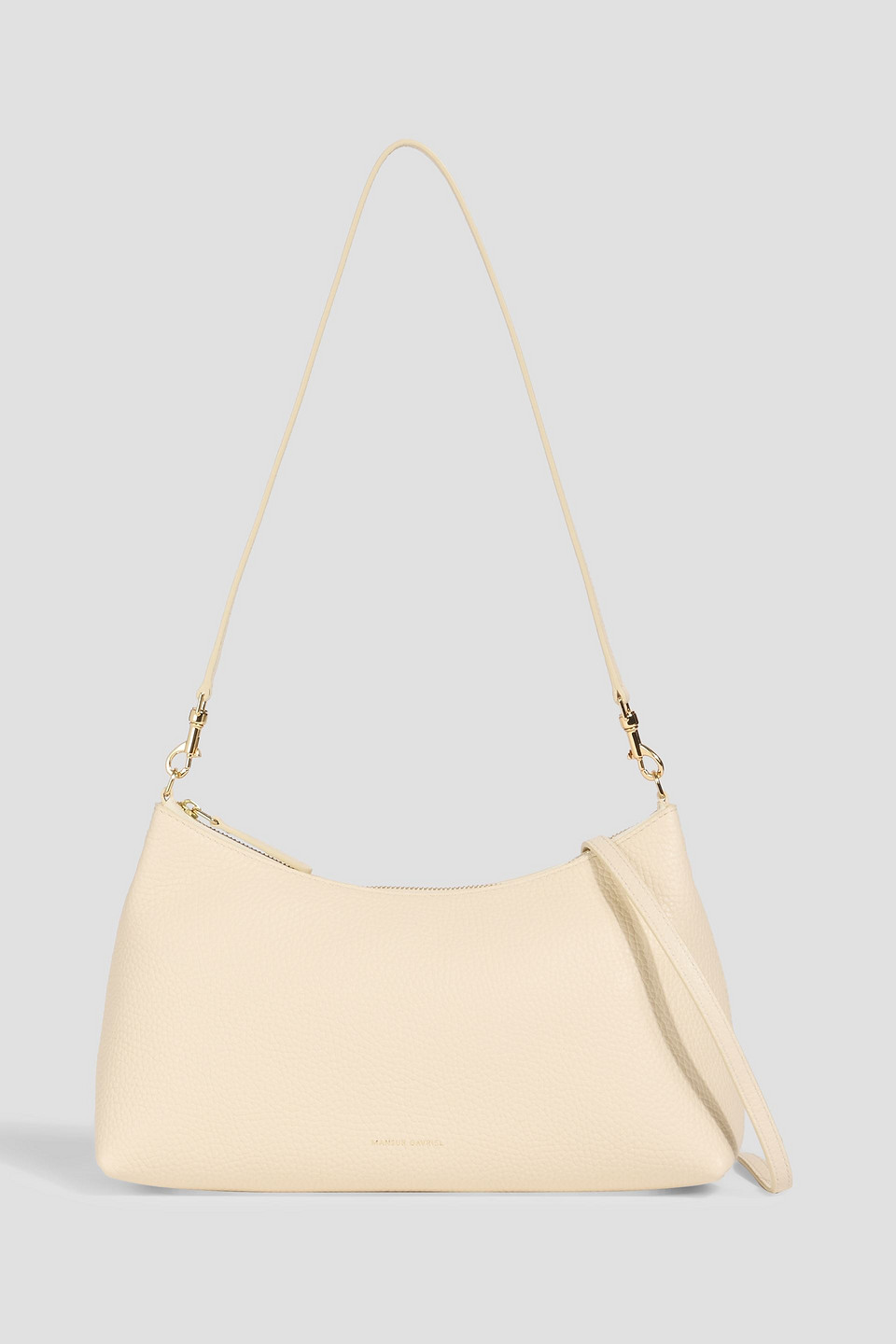 Mansur Gavriel Rhea Pebbled-leather Shoulder Bag In Sand