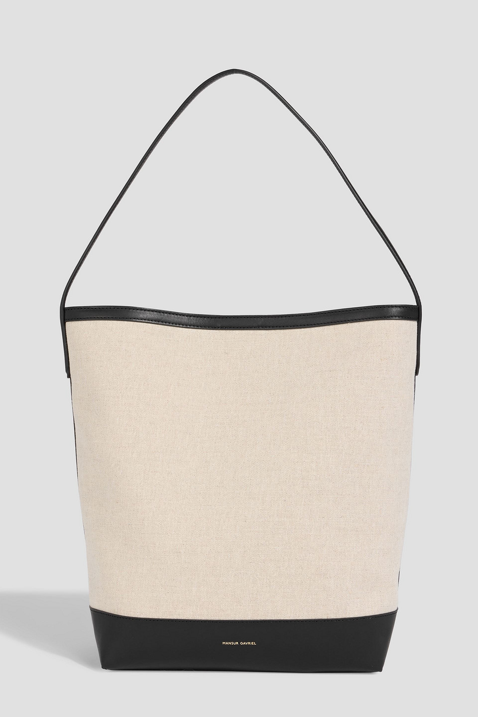Mansur Gavriel Everyday Cabas Leather-trimmed Canvas Tote In Sand