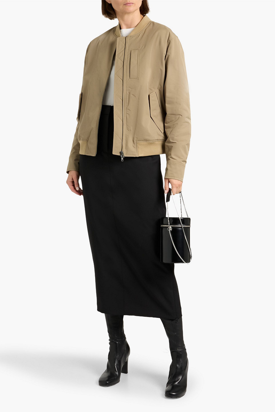 Vince Relaxed Technical Bomber Jacket In Nude
