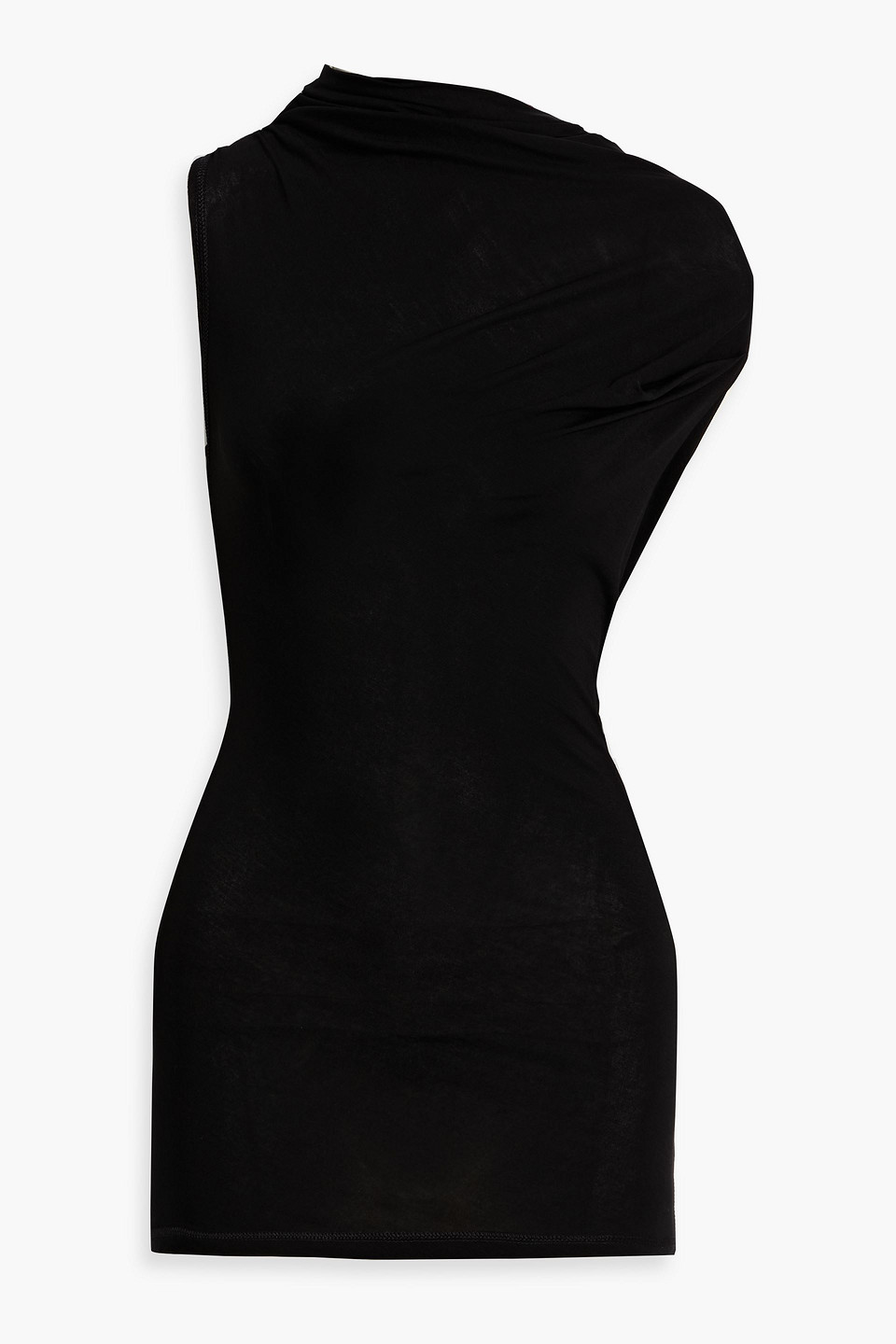 Helmut Lang Knotted Lyocell-blend Jersey Top In Black