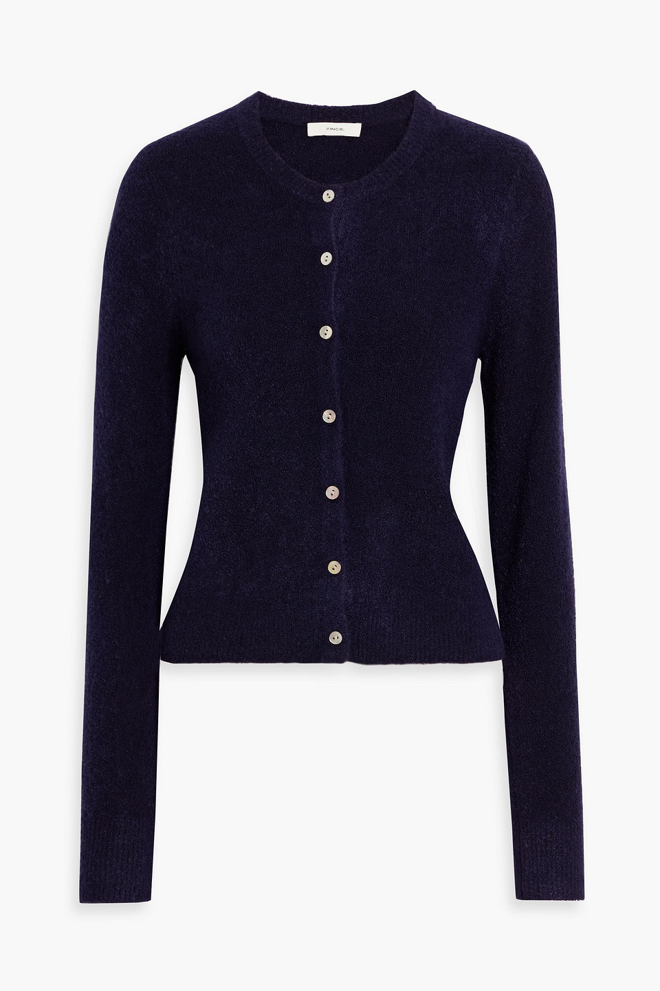 Vince Bouclé-knit Silk-blend Cardigan In Blue