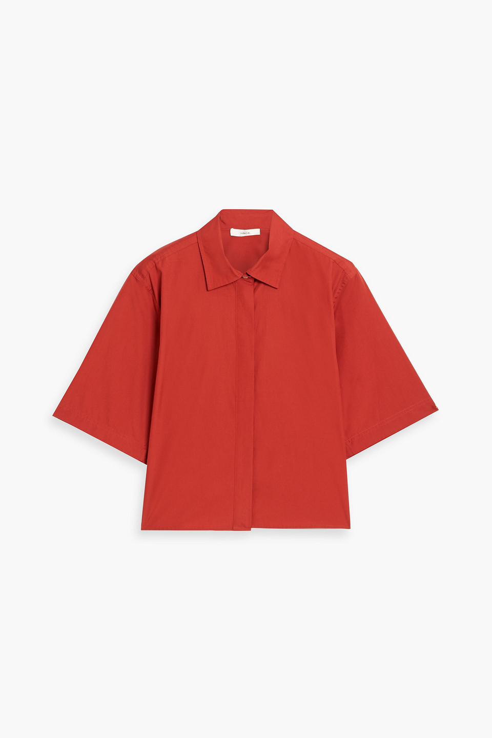 vince. - cotton-poplin shirt - red - xs