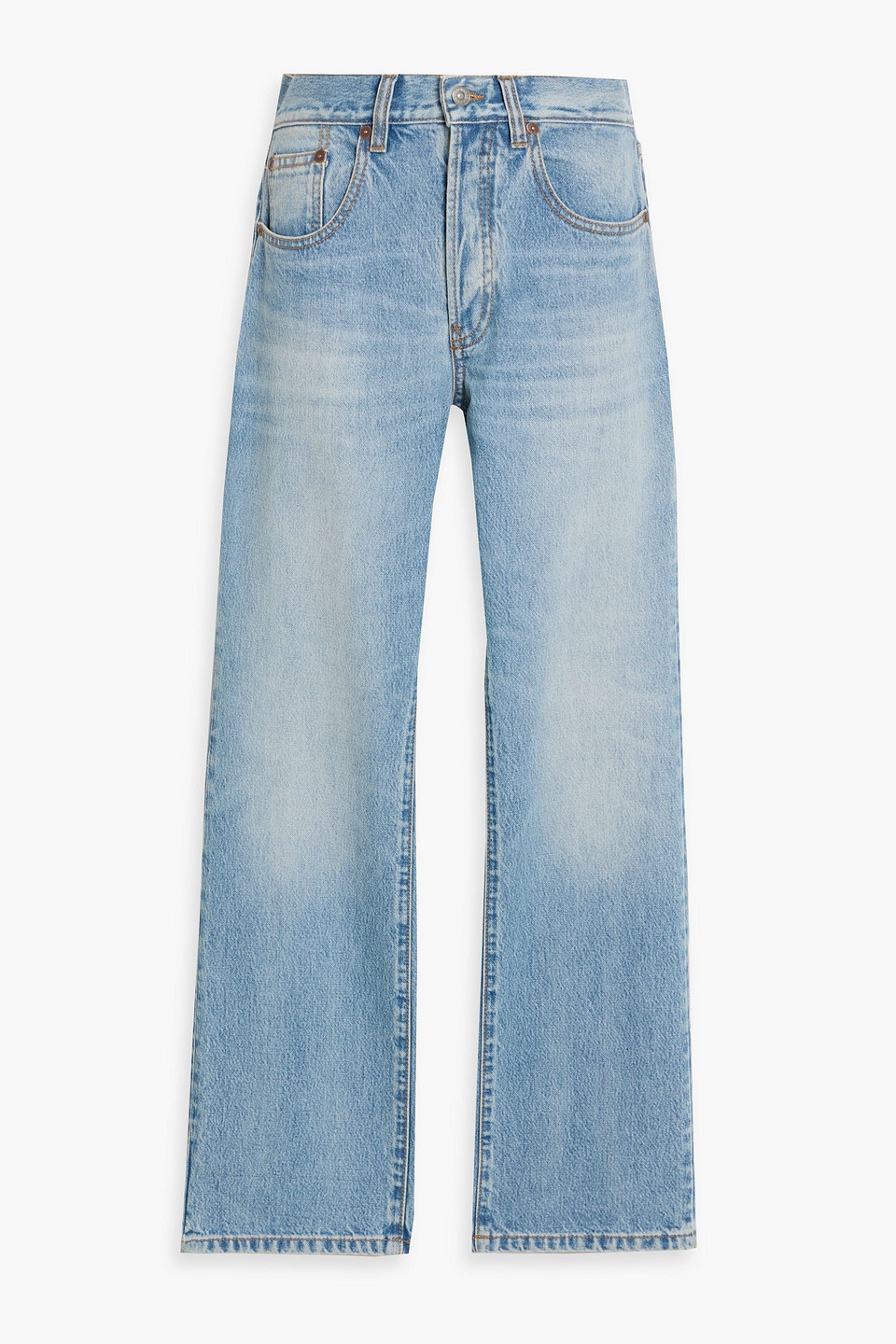 victoria beckham - victoria high-rise straight-leg jeans - blue - 30