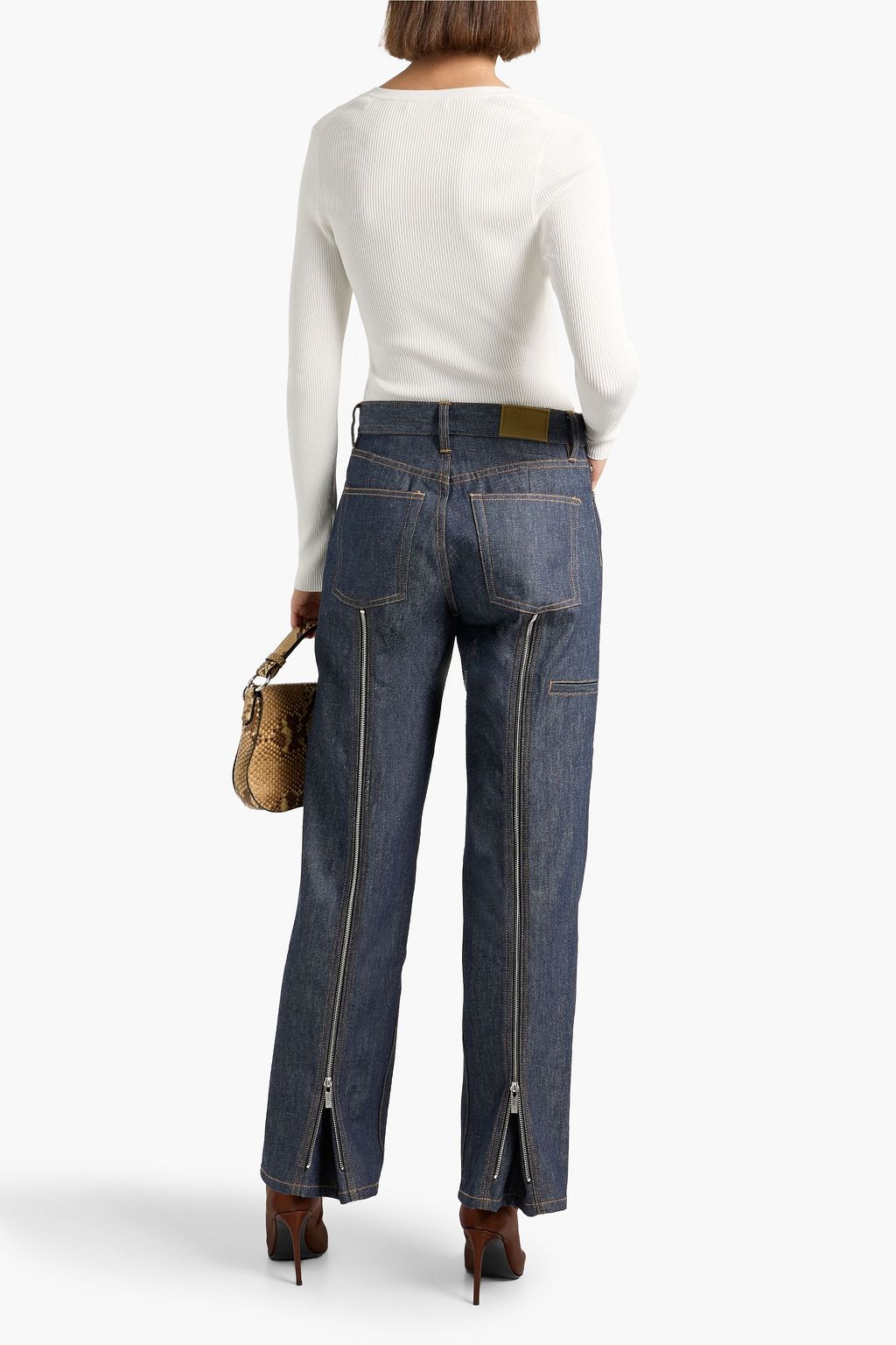 HELMUT LANG Zip-detailed mid-rise straight-leg jeans | THE OUTNET