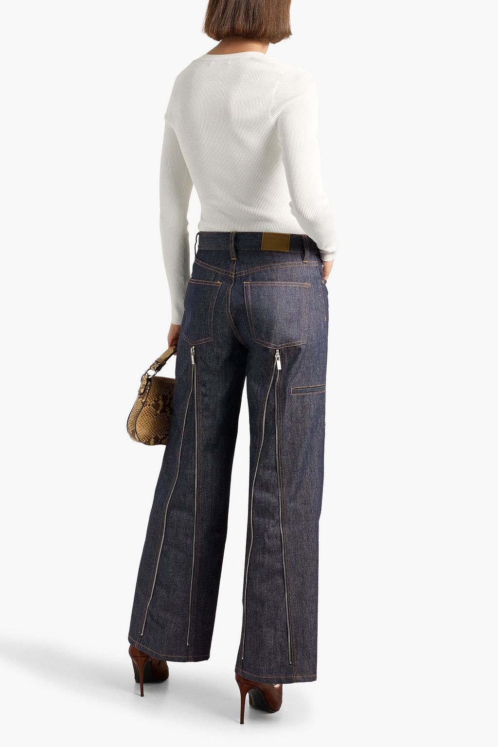 HELMUT LANG Zip-detailed mid-rise straight-leg jeans | THE OUTNET