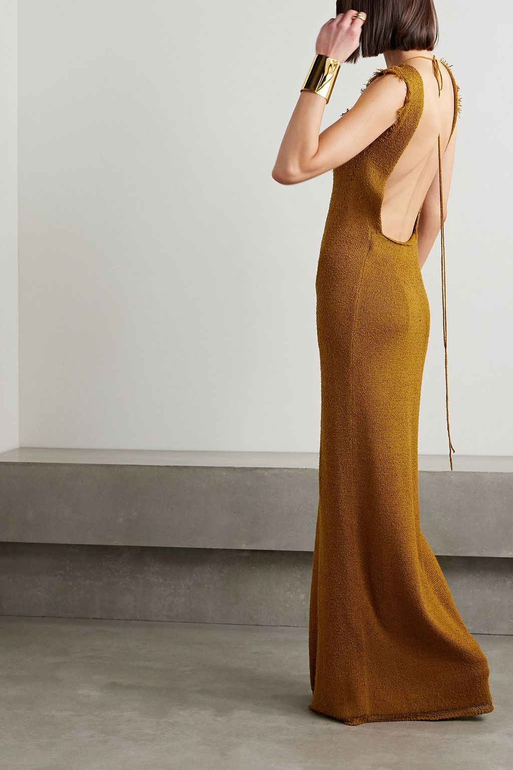 proenza schouler open back dress Selena Twisted Open-back Crepe Gown