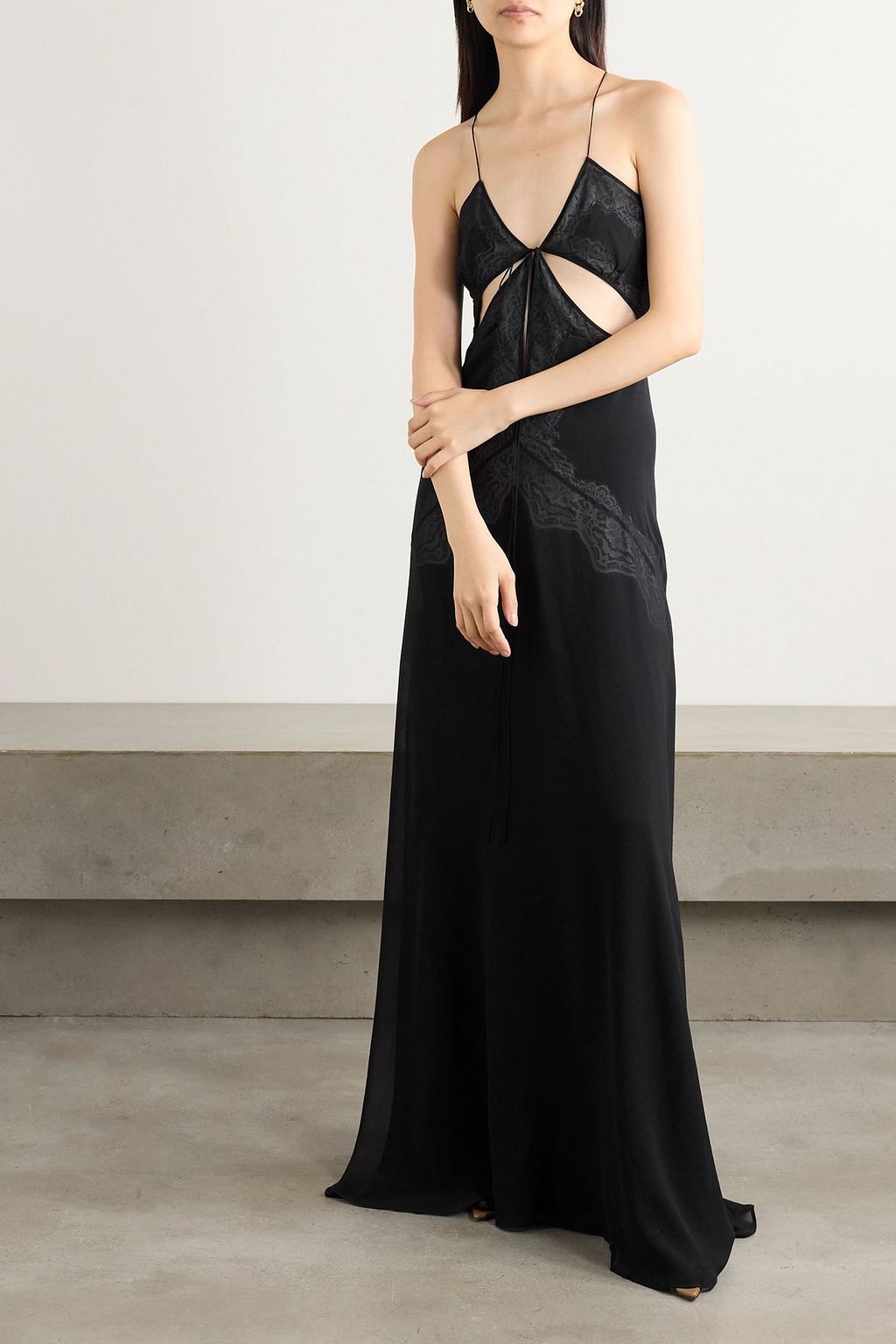 white christmas dresses Christopher Esber Pink Triquetra Front Tie Silk Maxi Dress main image 1
