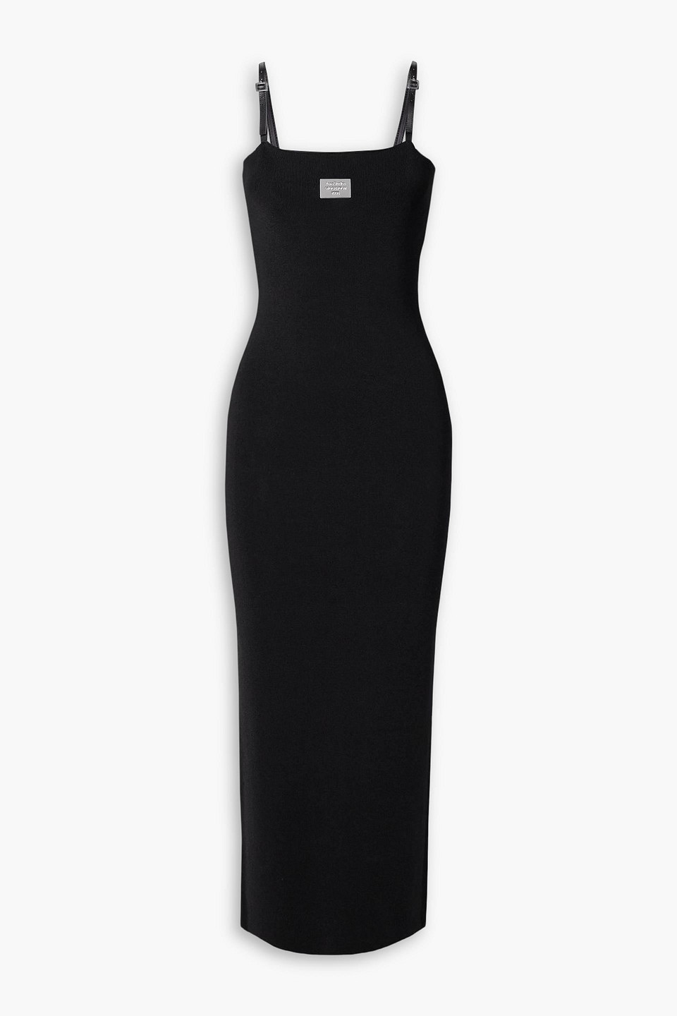 Acne Studios Embellished Ribbed-knit Midi Dress In Black