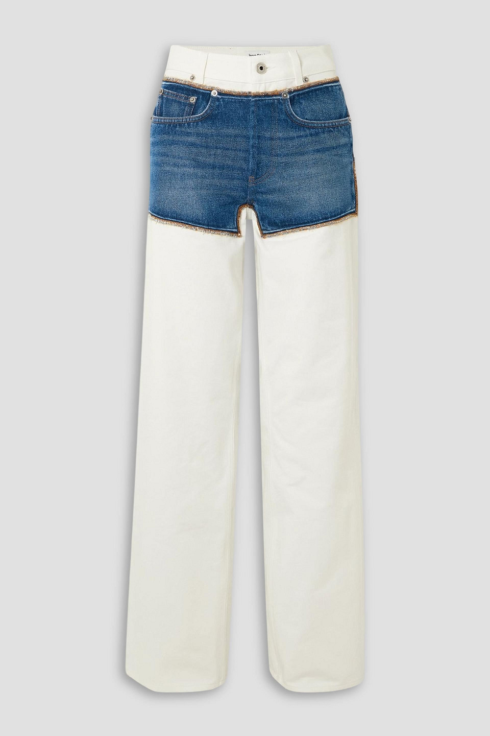 jean paul gaultier - petit grand two-tone wide-leg jeans - white - 25