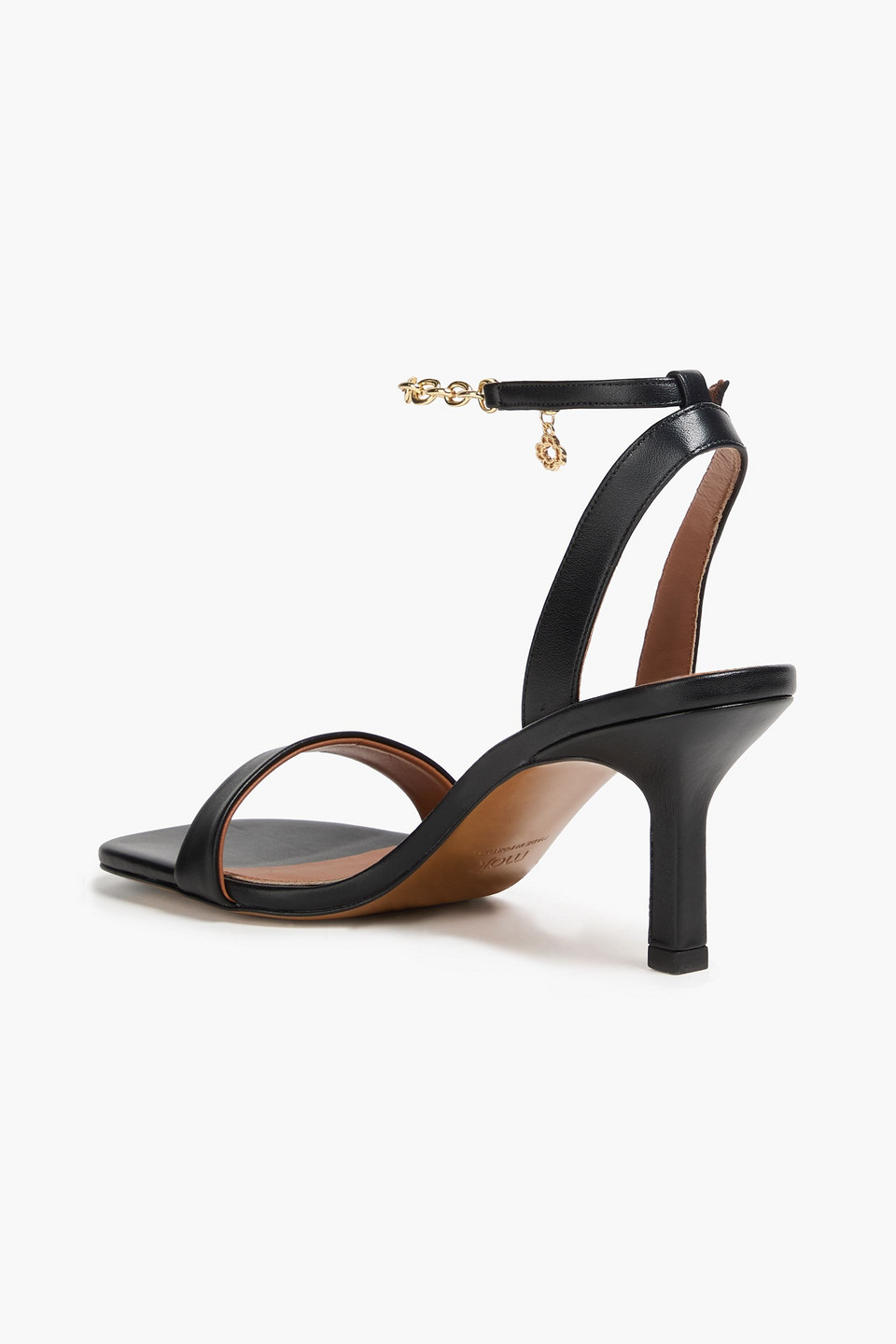  Maje - Chain-embellished Leather Sandals - Black - Eu 36 