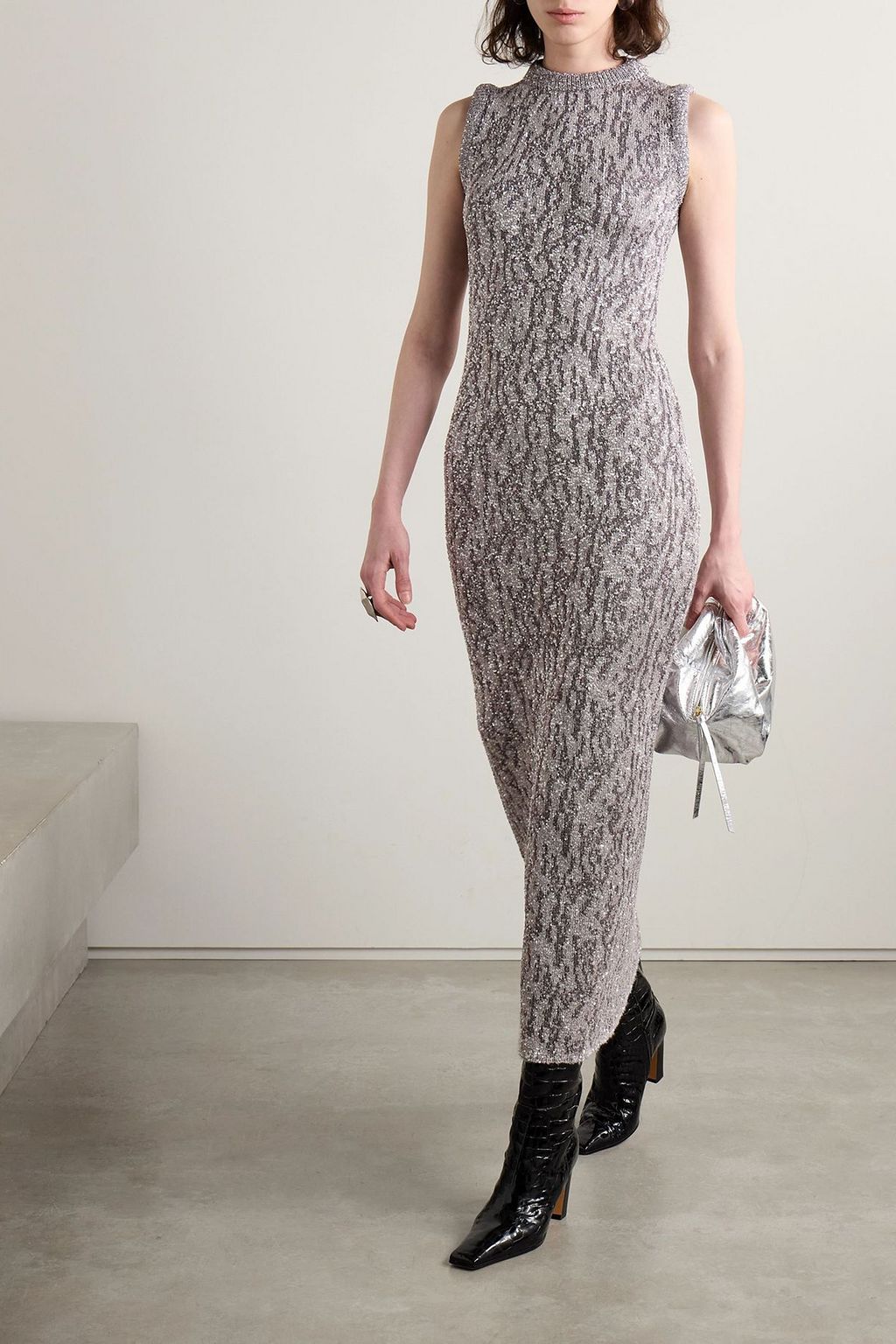 MAJE Crystal-embellished knitted maxi dress | THE OUTNET MAJE Crystal-embellished knitted maxi dress | THE OUTNET