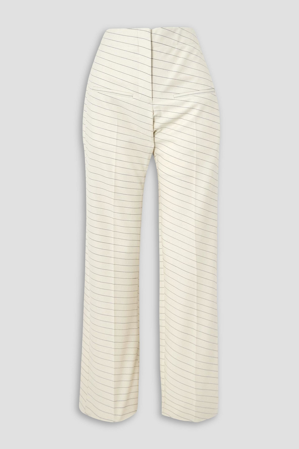 Jw Anderson Pinstriped Wool-blend Drill Straight-leg Pants In Neutral