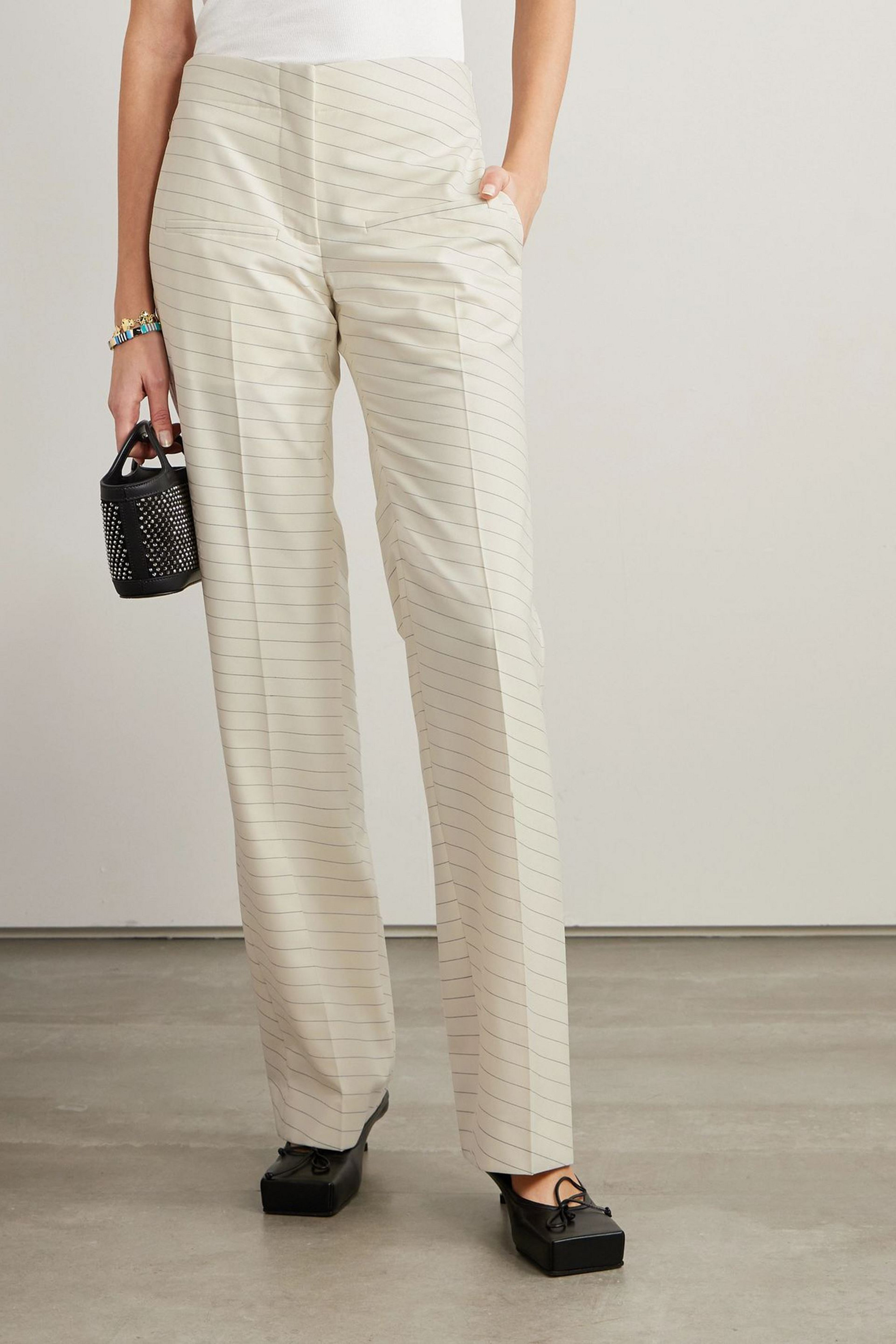 Jw Anderson Pinstriped wool-blend drill straight-leg pants