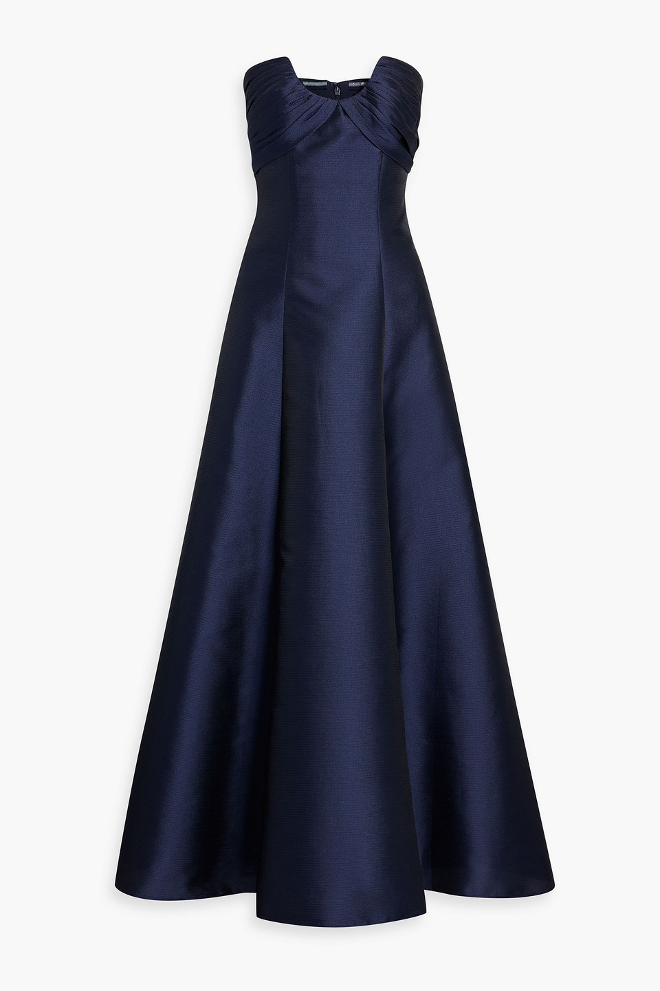 badgley mischka - strapless jacquard gown - blue - us 6