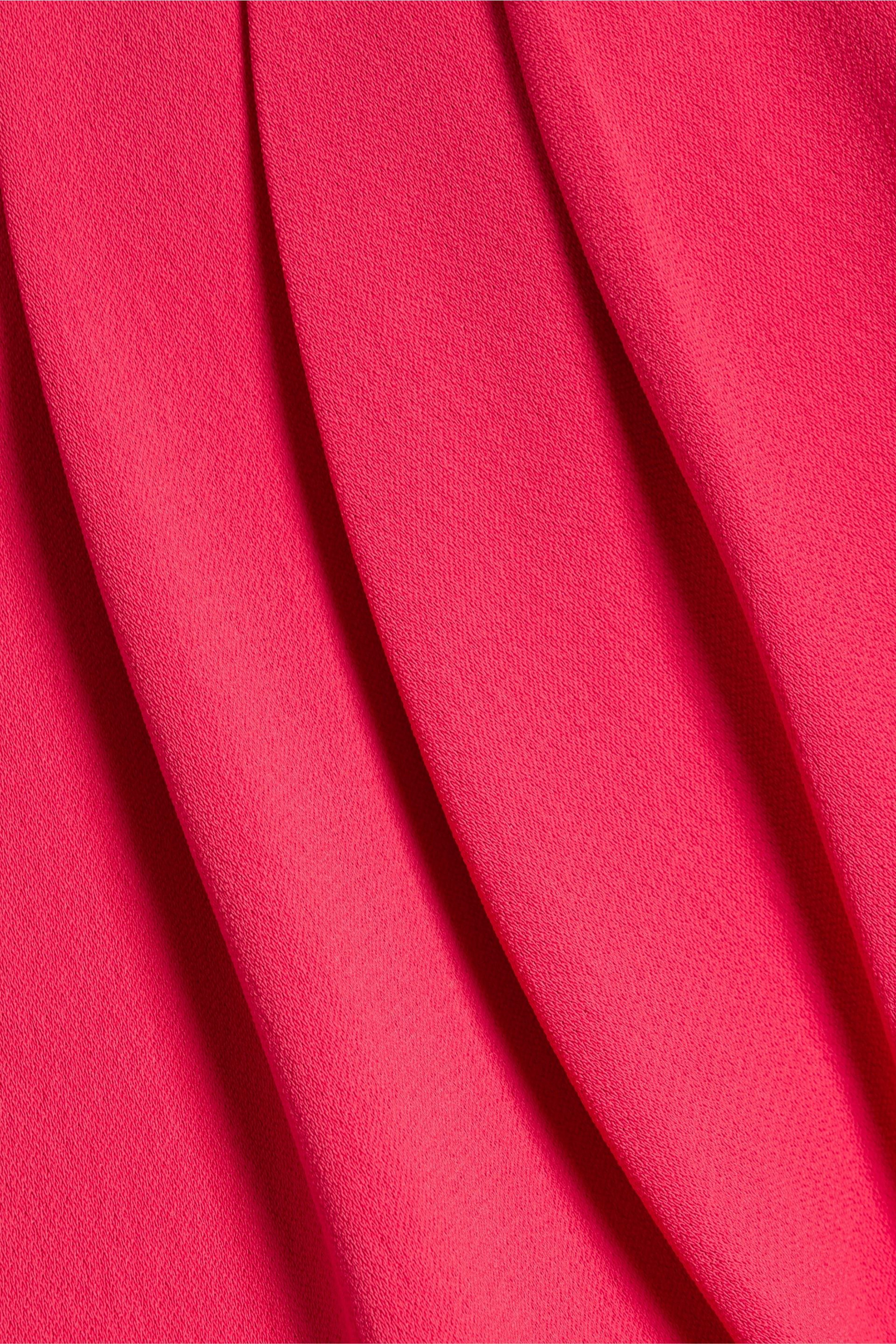 Badgley Mischka Draped crepe midi dress