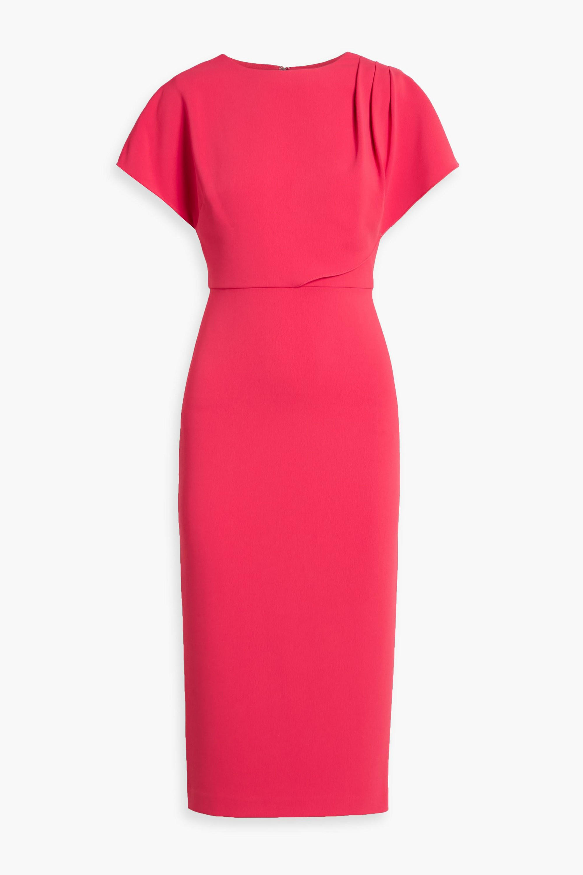 Badgley Mischka Draped crepe midi dress
