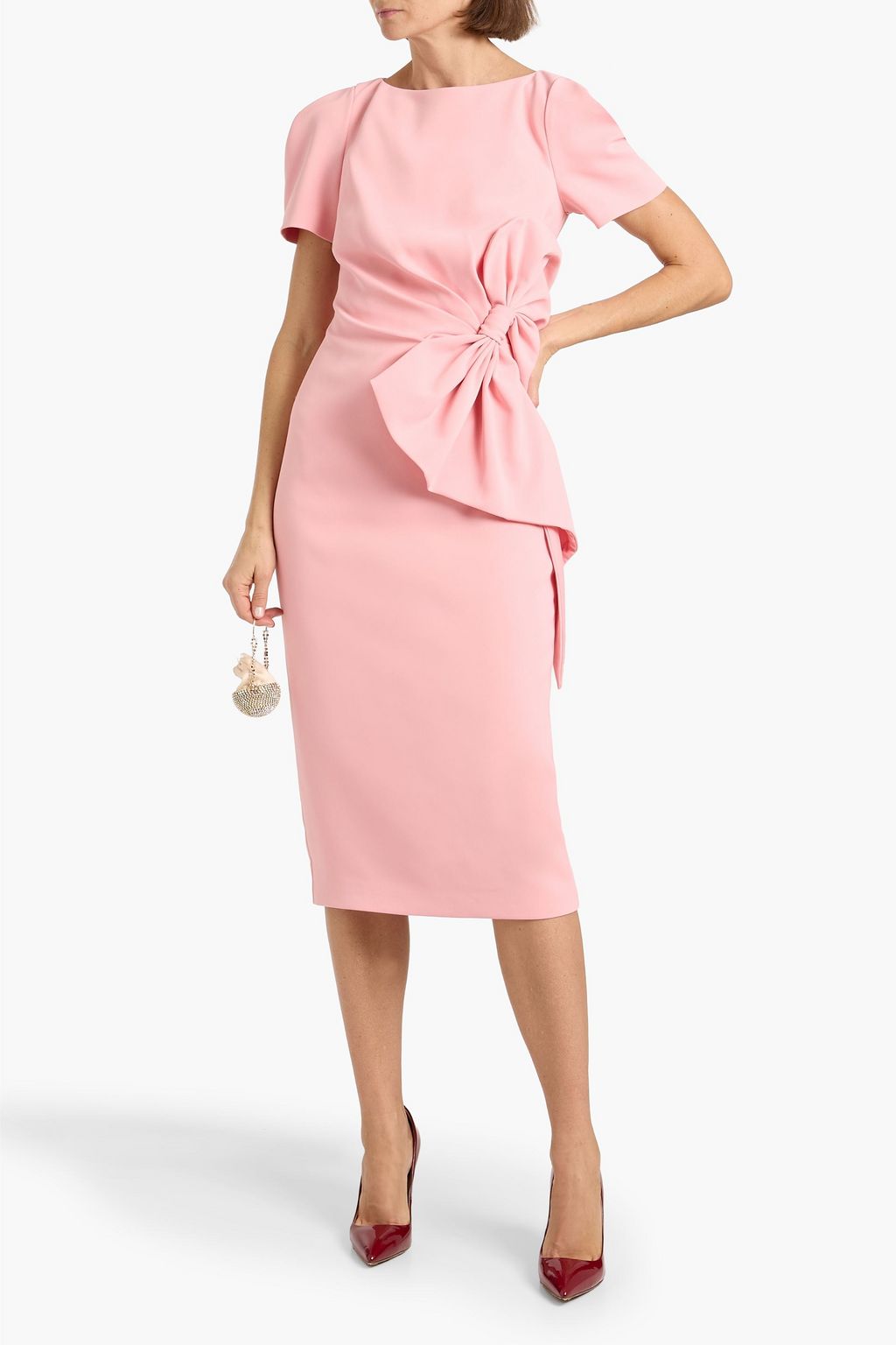 v chapman scarlette halter embellished corset organza maxi dress The Scarlette Dress in Peach Tapestry 6 / Peach Tapestry