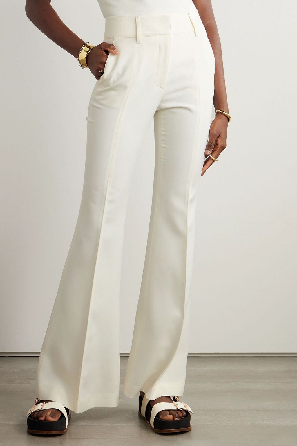 GABRIELA HEARST Rhein silk and wool-blend flared pants | THE OUTNET