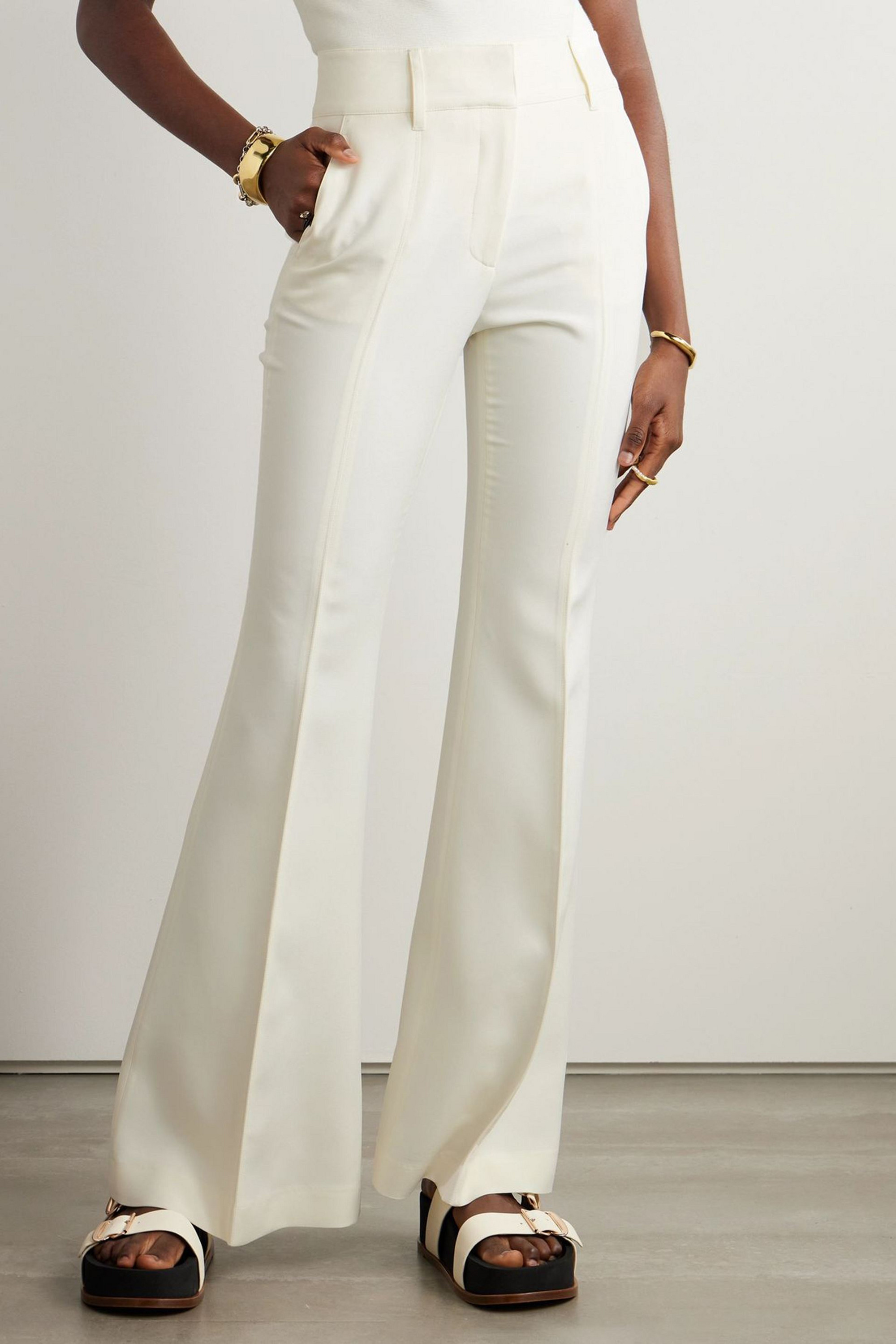 Gabriela Hearst Rhein silk and wool-blend flared pants