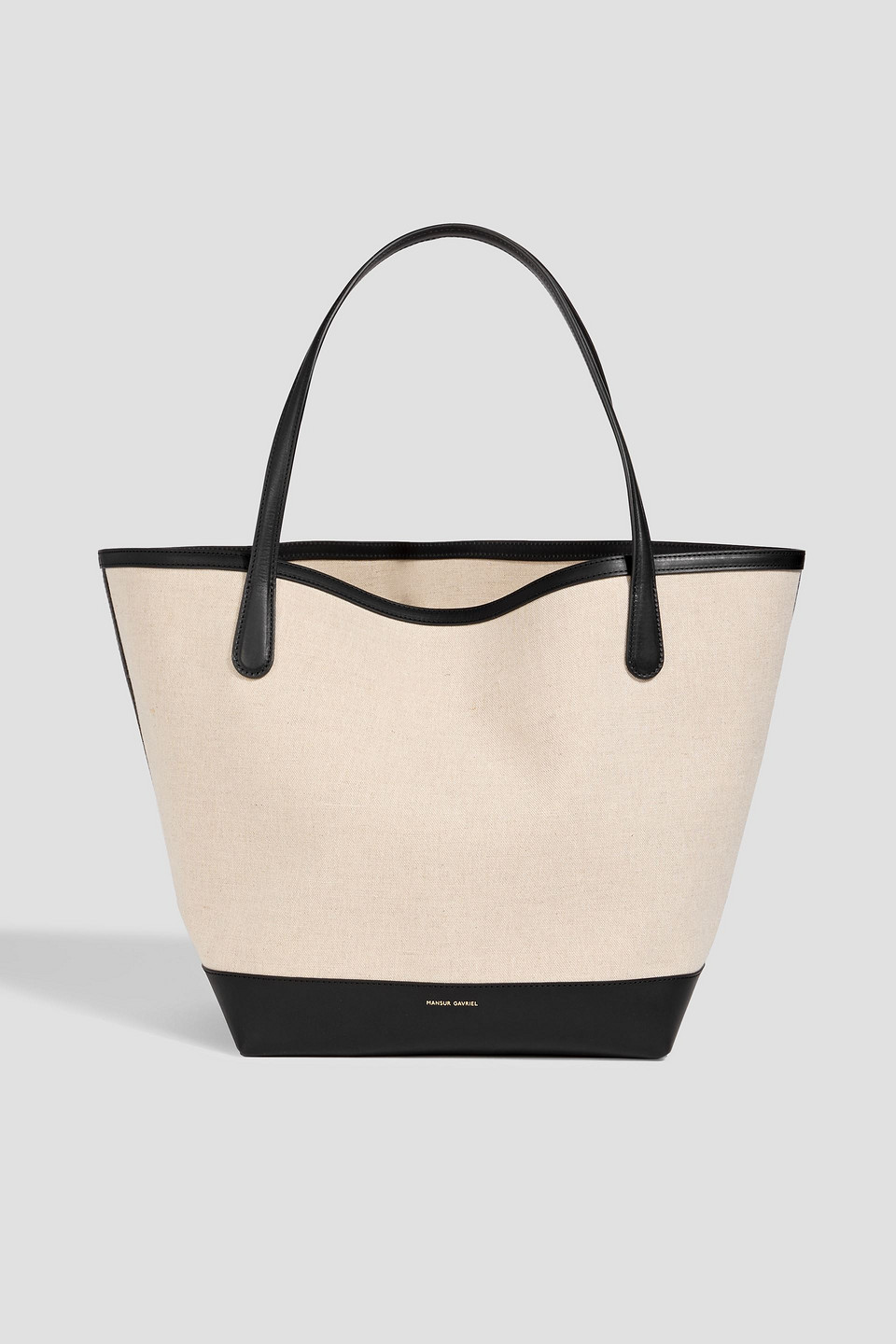 Mansur Gavriel Everyday Leather-trimmed Canvas Tote In Sand
