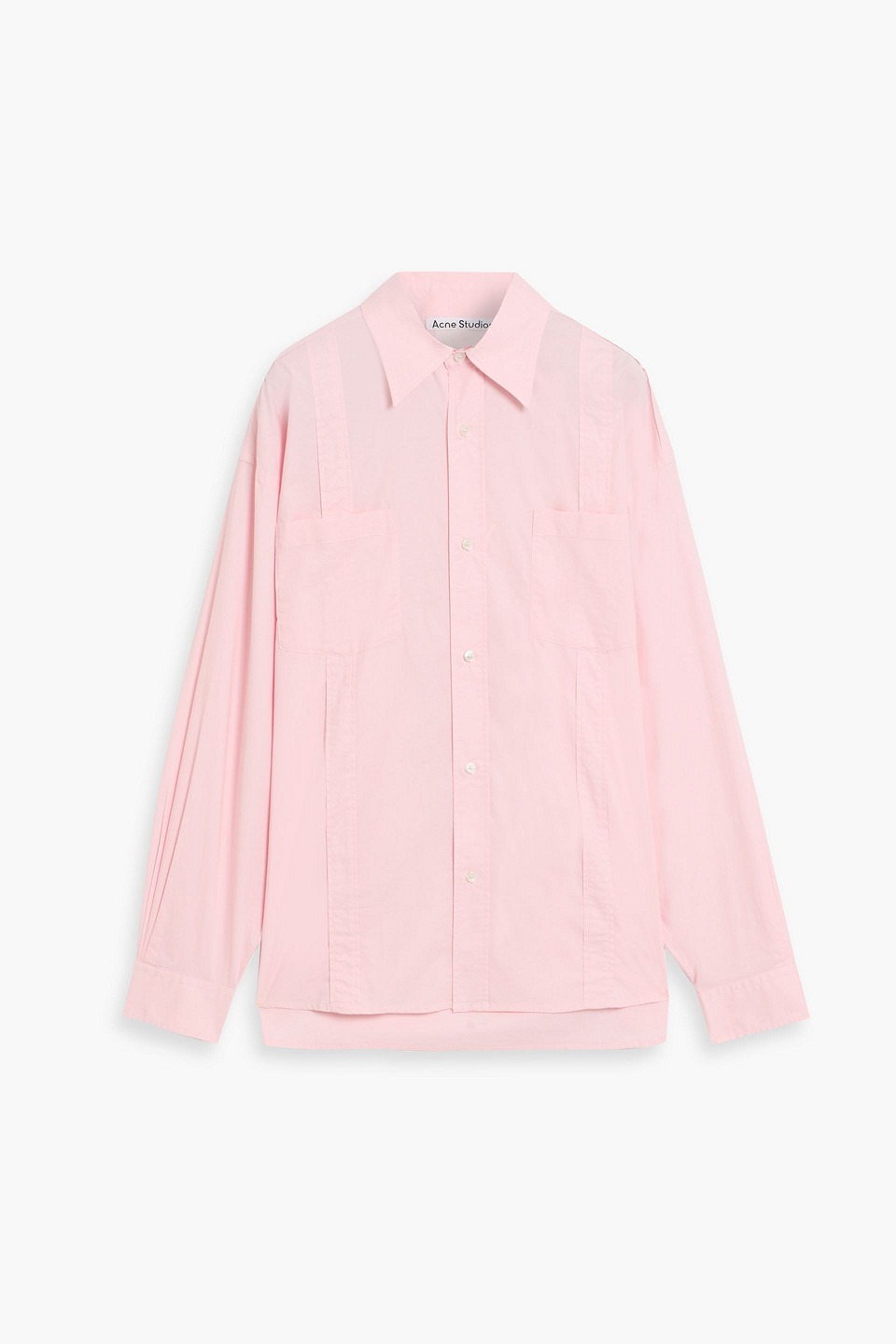 acne studios - cotton-blend poplin shirt - pink - it 44