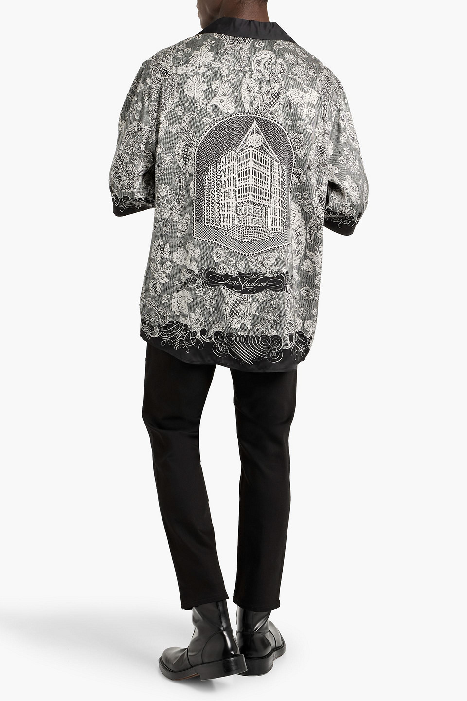 Acne Studios Printed Satin Shirt In Multi