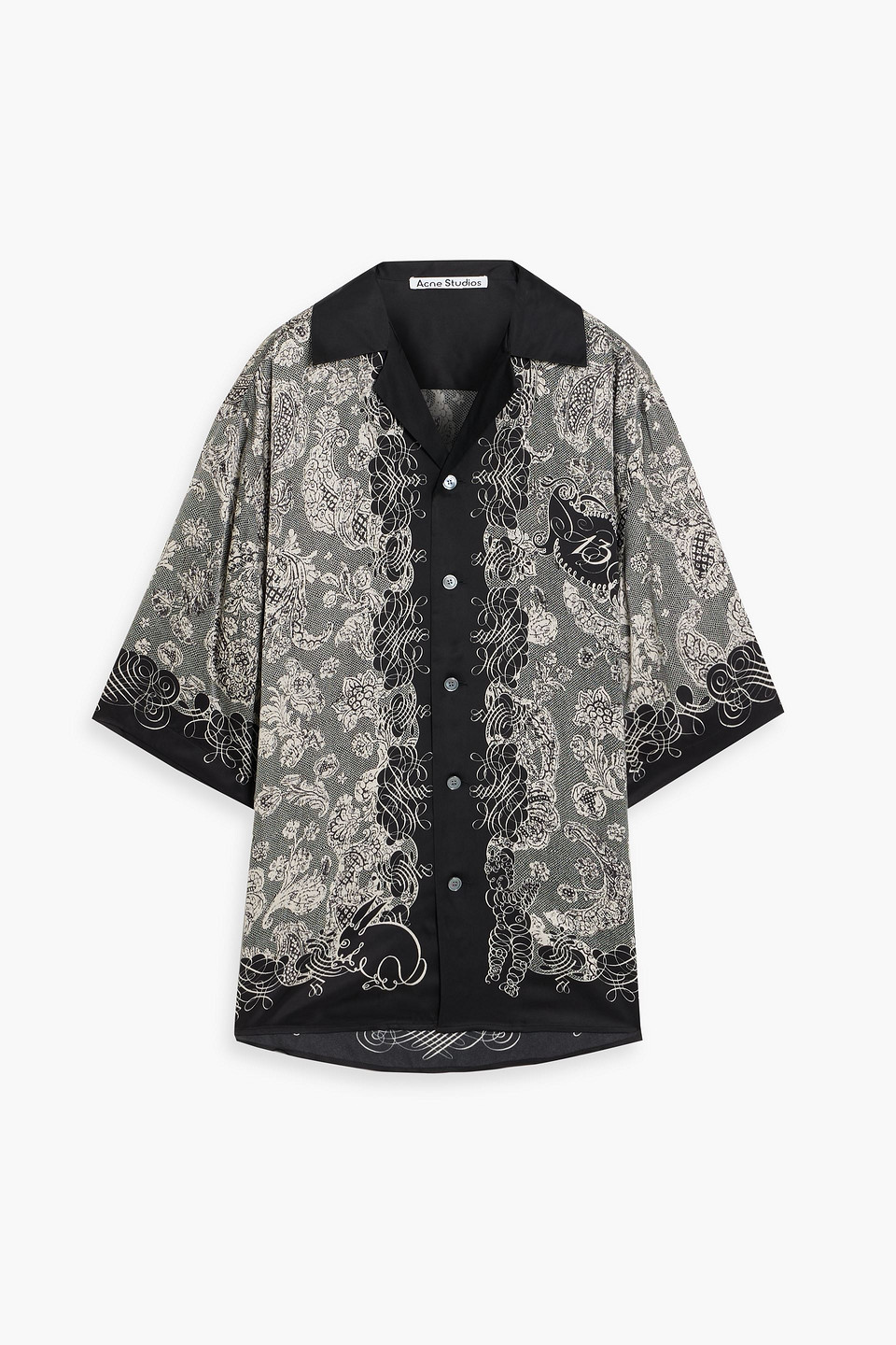 Acne Studios Printed Satin Shirt In Multi
