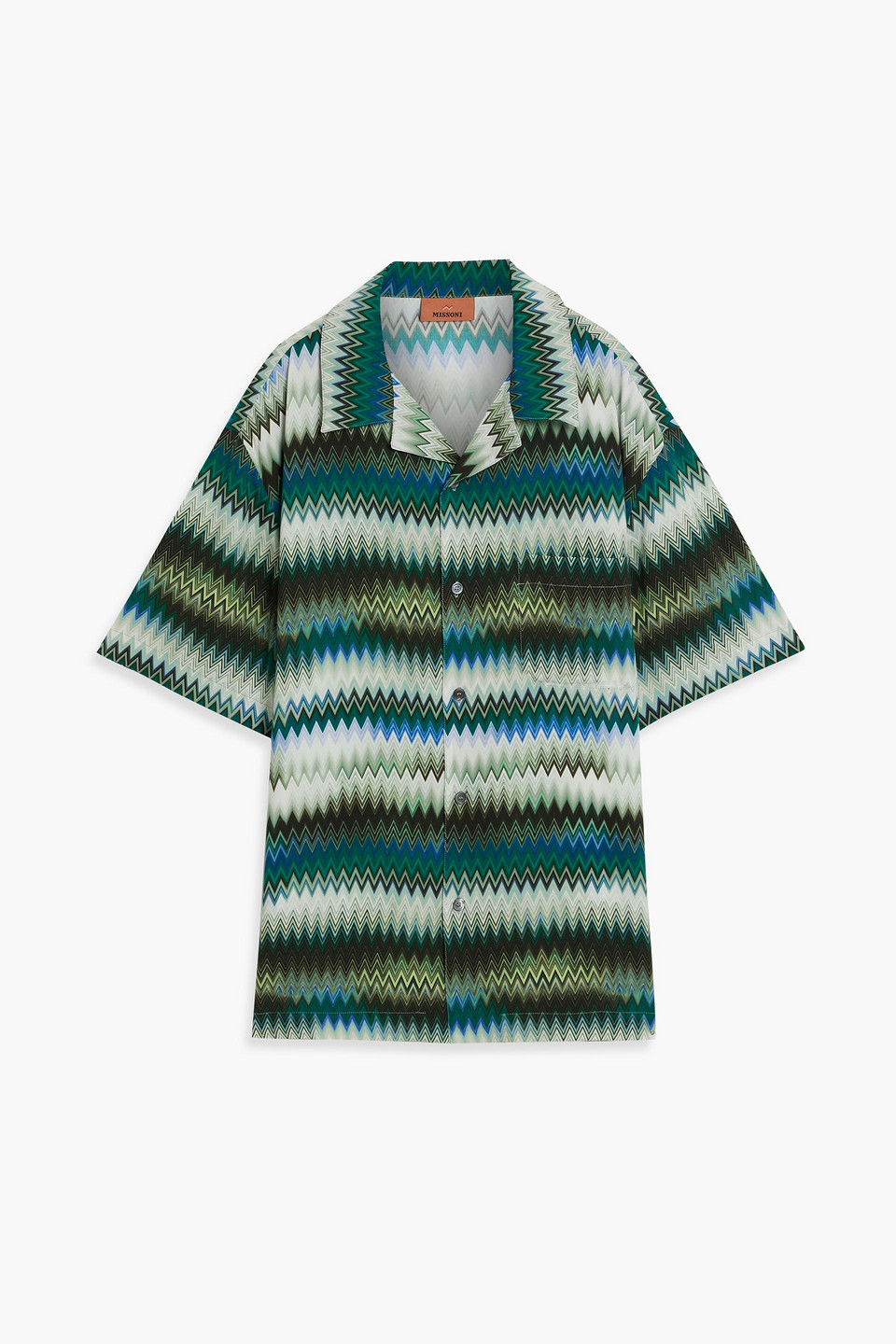 missoni - printed woven shirt - green - xs