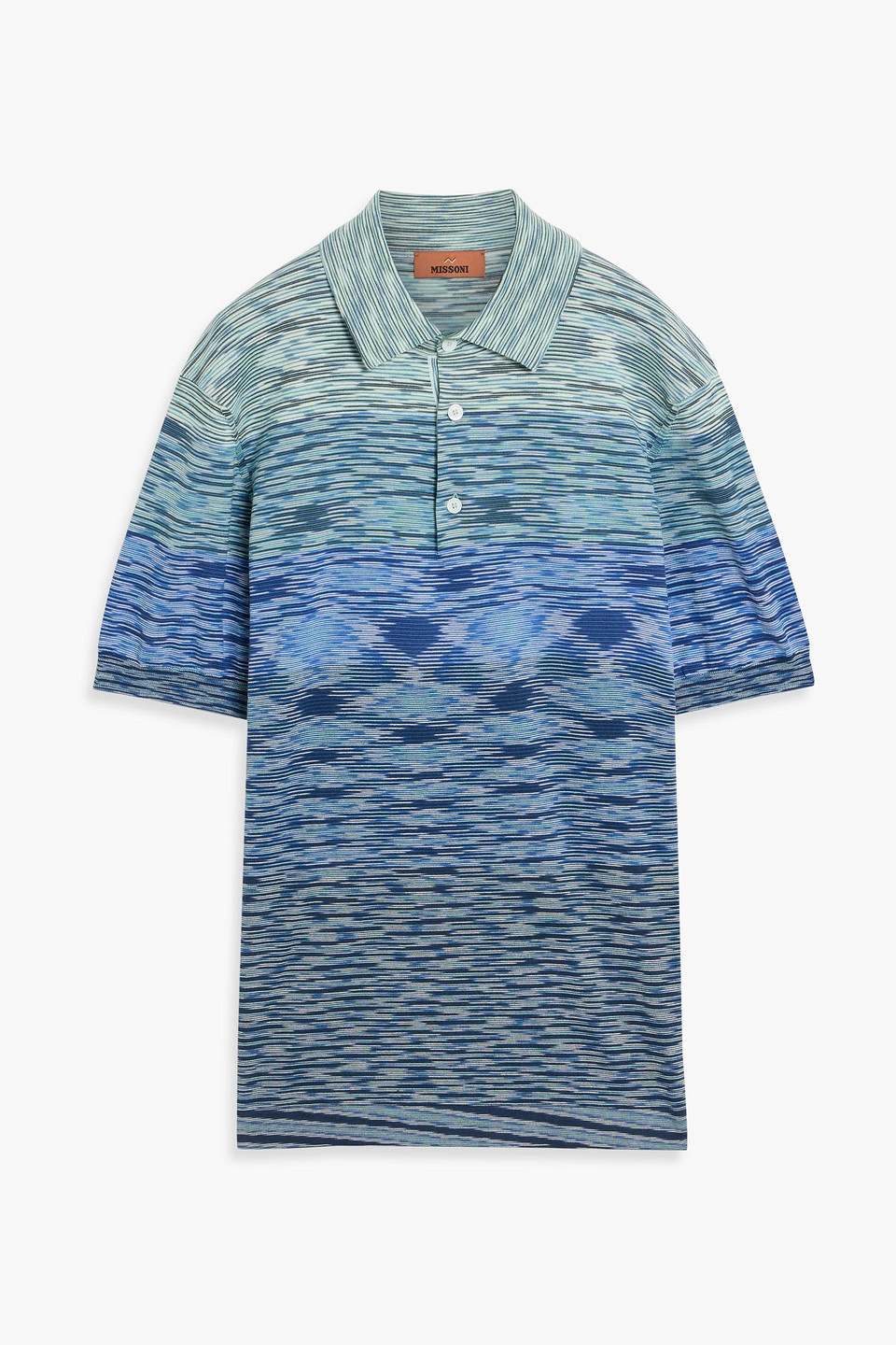 Missoni Space-dyed Cotton Polo Shirt In Blue