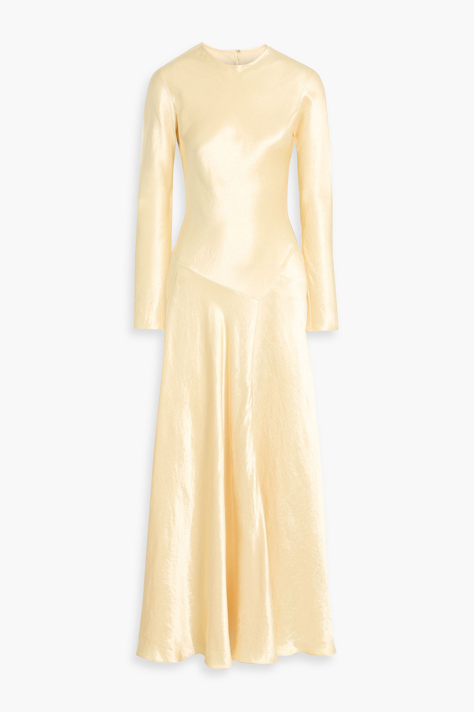 Abadia Yara Paneled Hammered-satin Gown In Gold