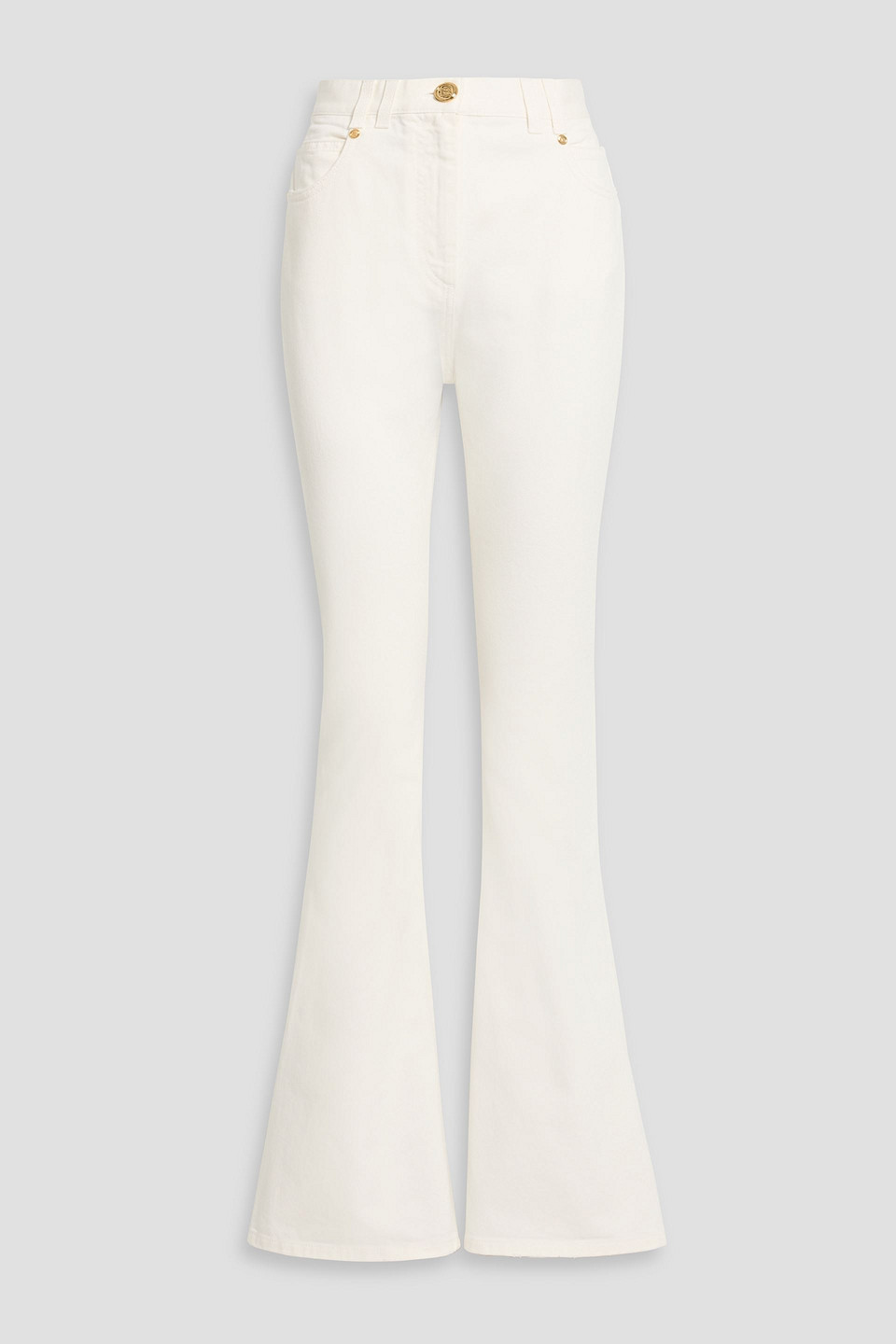 Balmain High-rise Flared Jeans In White