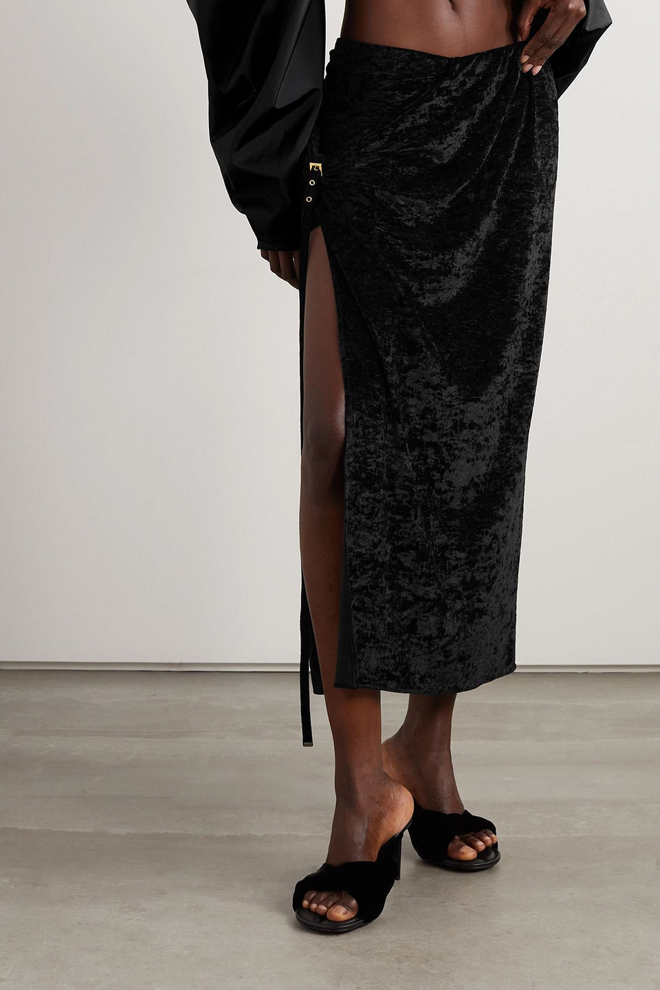  Jacquemus - Midirock Aus Stretch-velours Mit Verzierung - Schwarz - Xs 