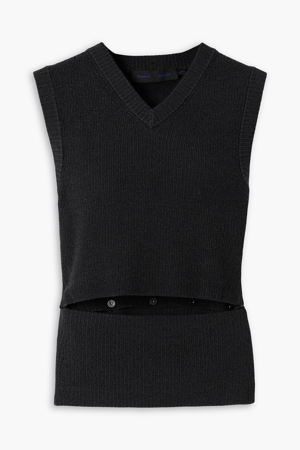 Proenza Schouler Cruz Ribbed-knit Vest In Black