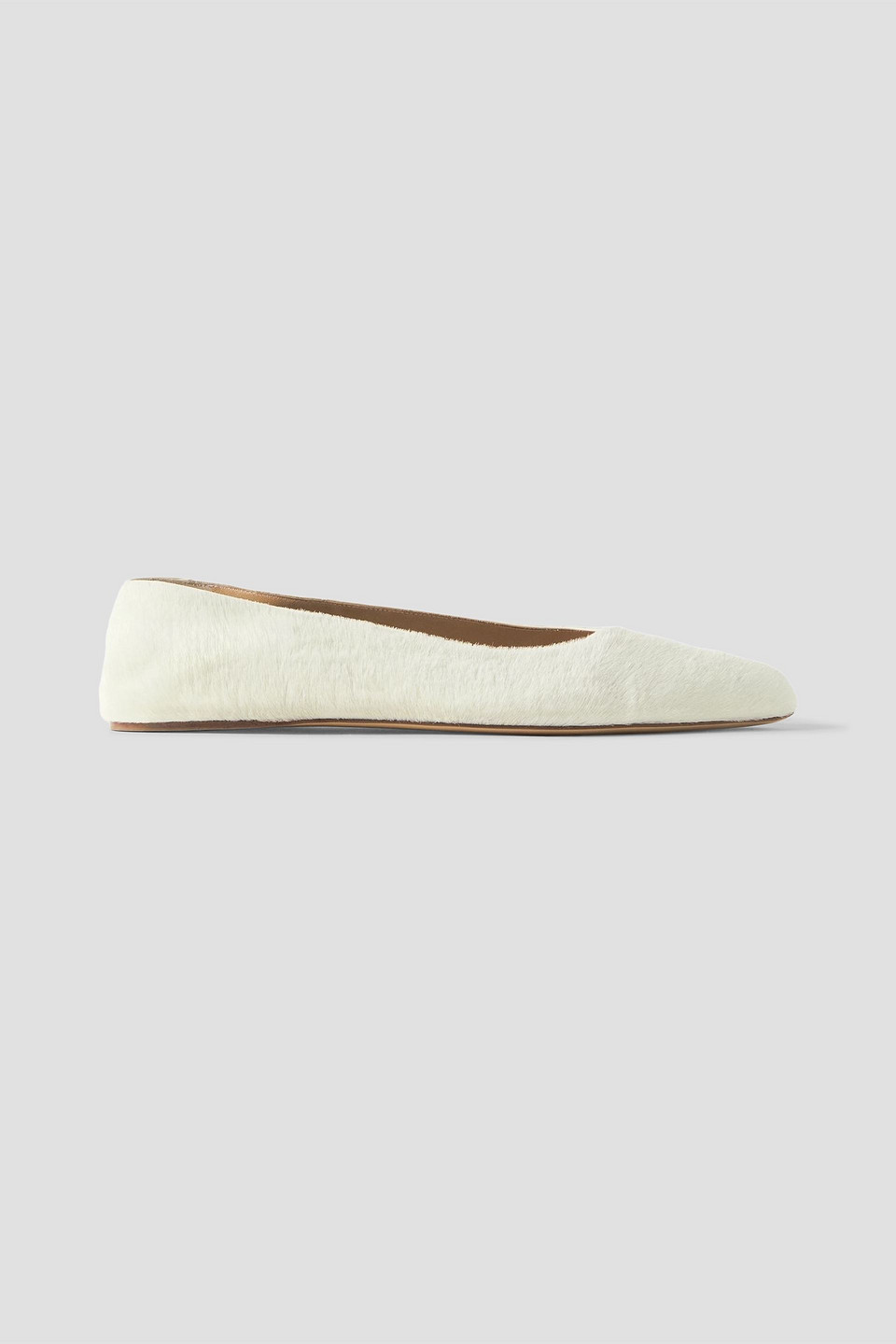 Gabriela Hearst Andre Calf Hair Point-toe Flats In White