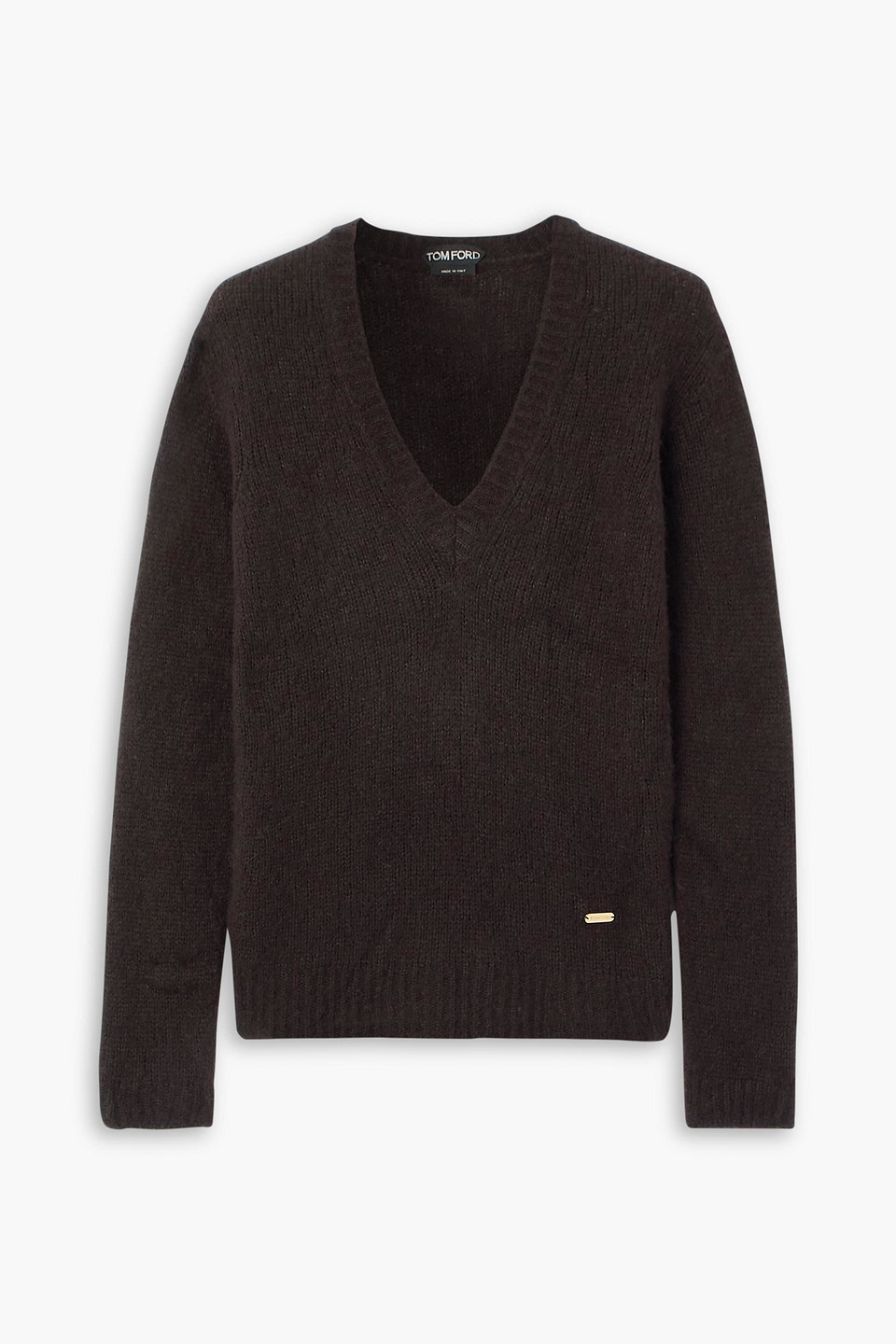 Tom Ford Cashmere And Silk-blend Sweater In Brown