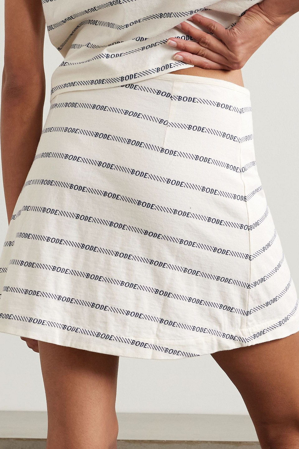  Bode - Mini-wickelrock „rec“ Aus Jacquard-strick Aus Baumwolle - Weiß - Xl 