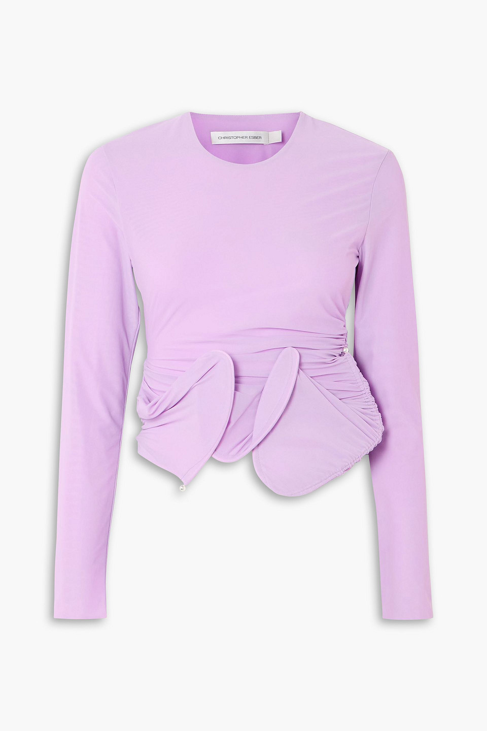 Christopher Esber Venus Looped Ruched Stretch-jersey Top In Multi