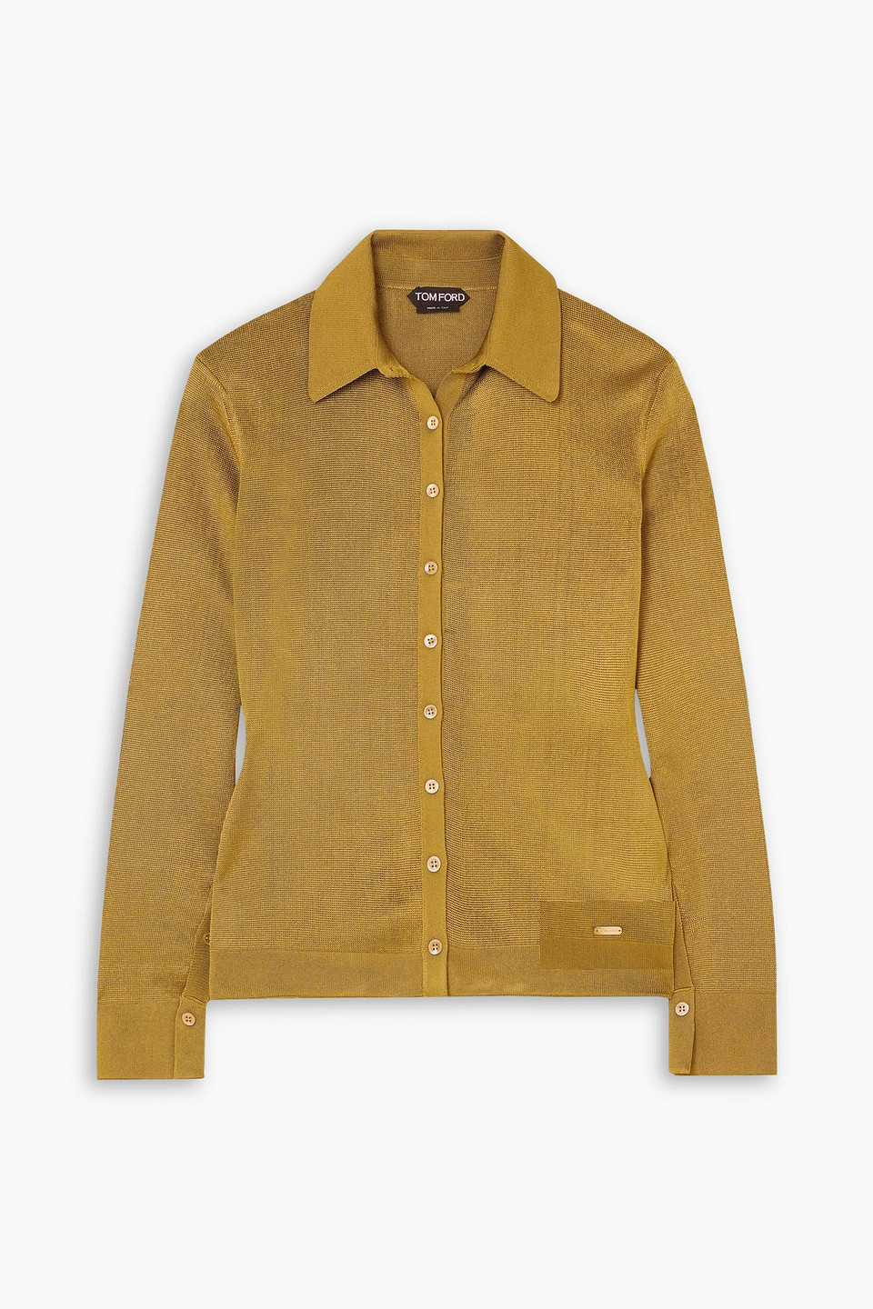 tom ford - knitted shirt - green - xs