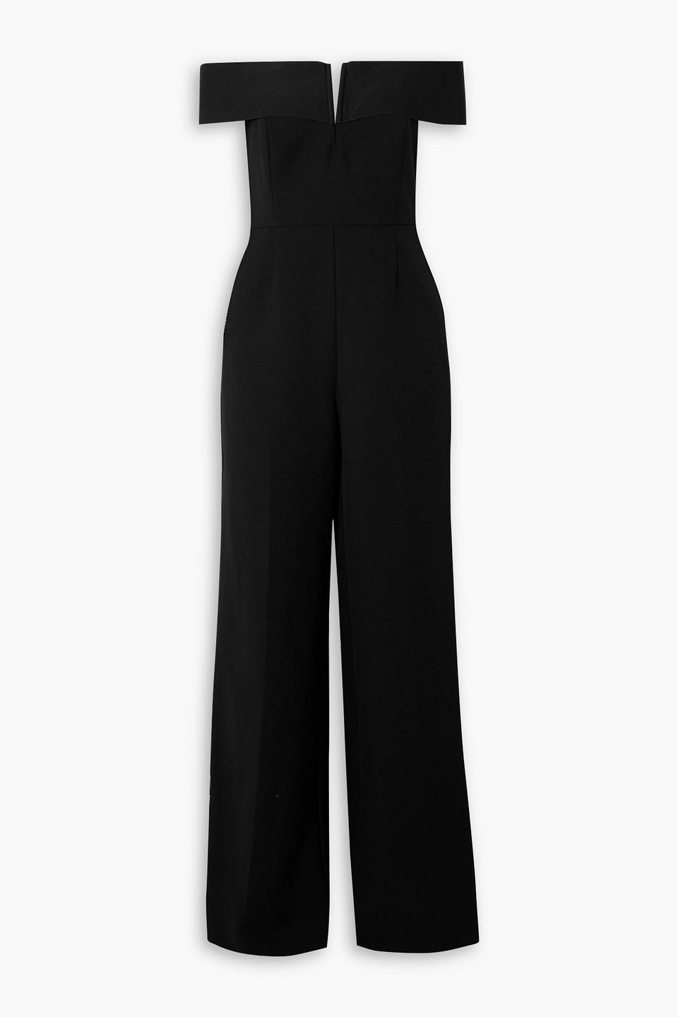 Roland Mouret Off-the-shoulder Crepe Jumpsuit In Black