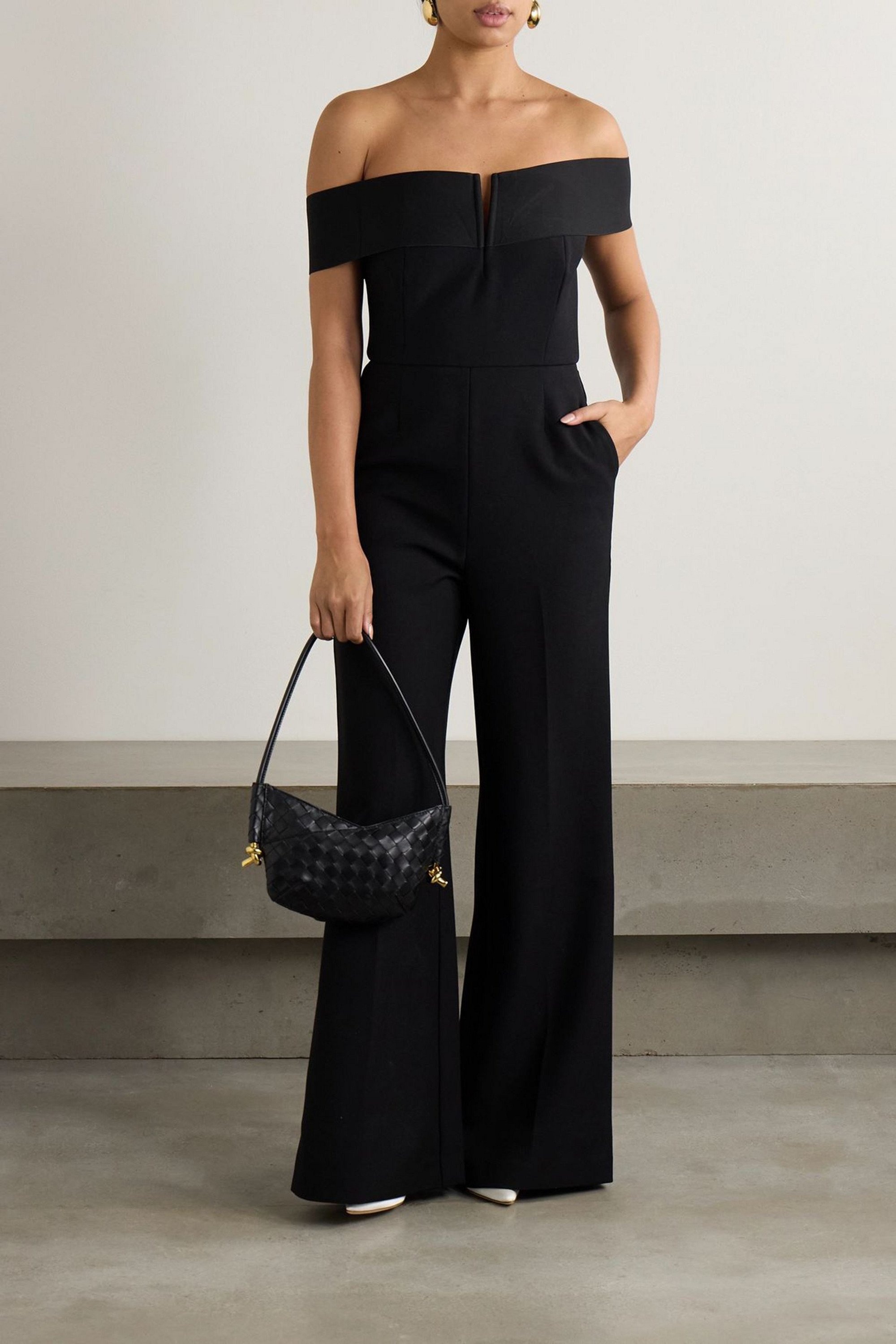 Roland Mouret Off-the-shoulder crepe jumpsuit