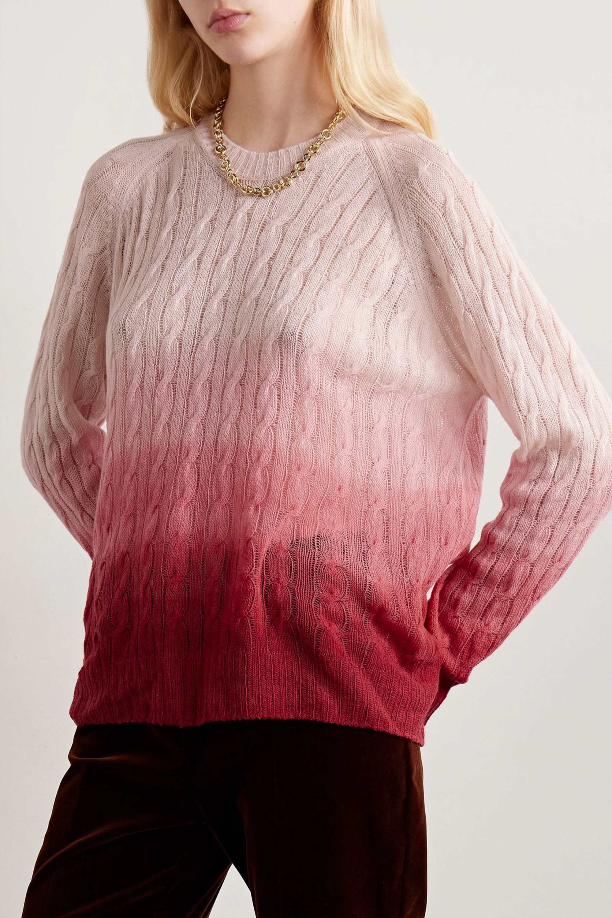 Etro Ombré cable-knit wool sweater